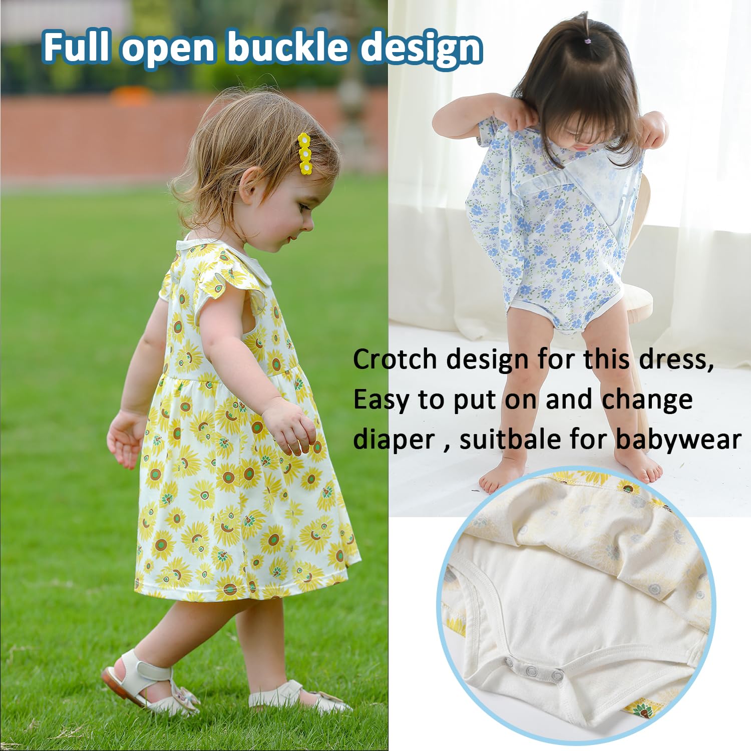 Zanie Kids Baby Girls Summer Dress - 100% Cotton Easter Outfit with Short Sleeves | Perfect for Easter Sunday, Family Photos & Summer Playdates