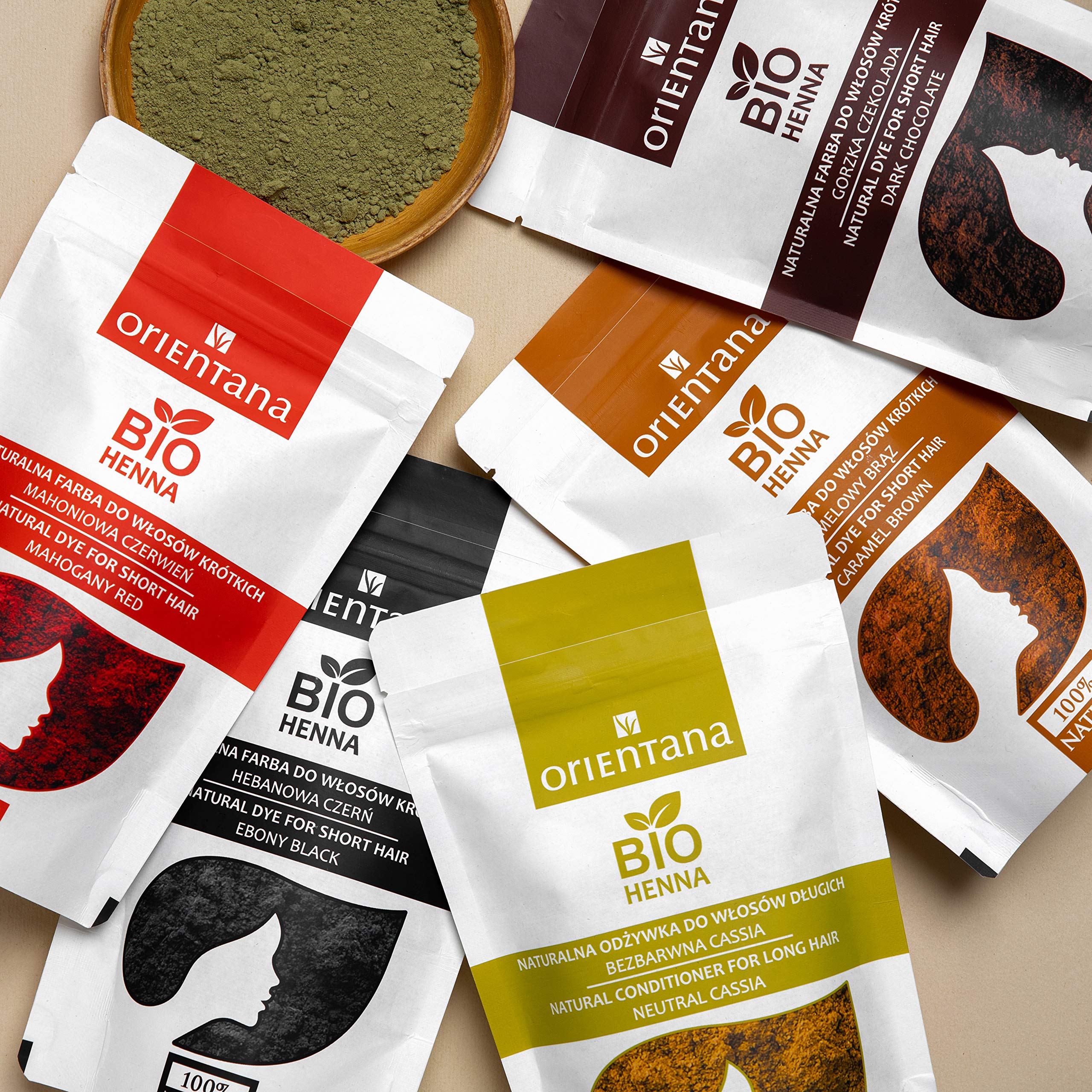 Orientana - 100% Natural Vegan Bio Hair Henna Neutral Powder | Herbal Hair Dye & Conditioner for Long Hair | Enhances Shine, Volume & Natural Highlights | No Coloring | 100g | Perfect for Natural Hair Care, Vegan Lifestyle & Chemical-Free Styling