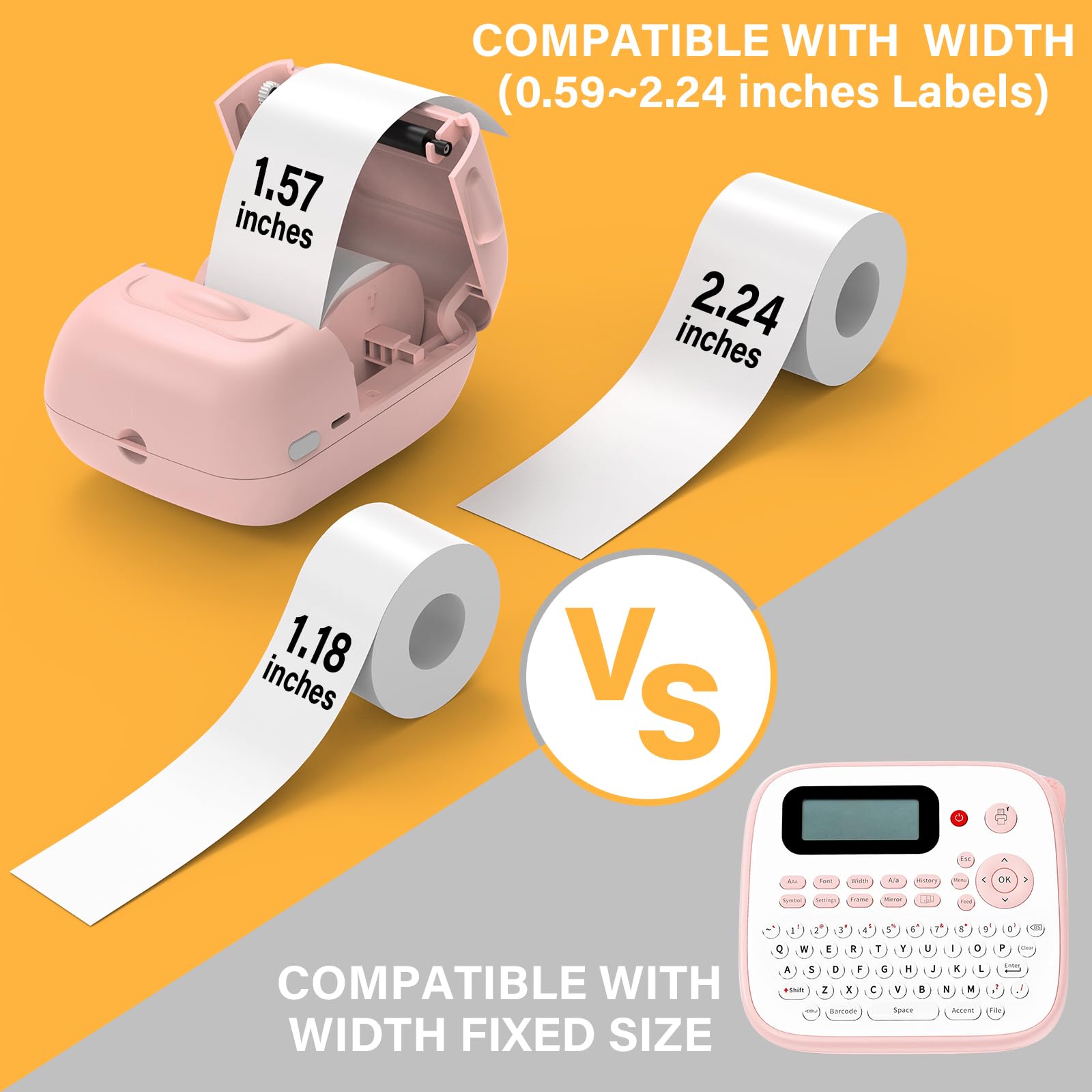 MARKLIFE Bluetooth Label Maker Machine - Portable Thermal Barcode Printer for Address, Clothing, Jewelry & Retail | Home Office & Small Business Organizing Tool (Pink + 2 Free Label Tapes Included) | Perfect for Shipping, Inventory & Craft Organization