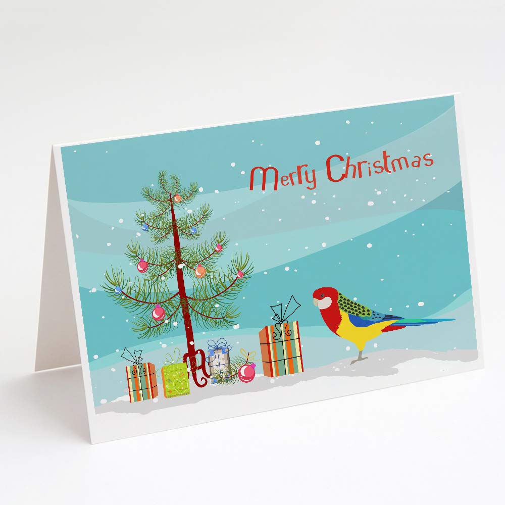 Rosella Merry Christmas Greeting Cards & Envelopes - Pack of 8 Blank A7 (5x7) Note Cards | Whimsical Holiday Stationery for Christmas Wishes, Party Invitations & Festive Correspondence