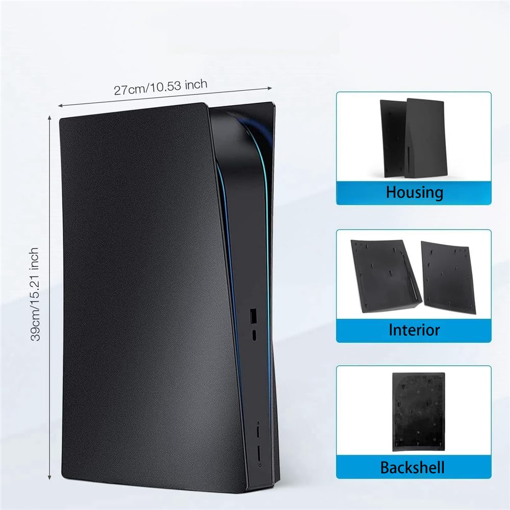PS5 Face Plates & Console Cover for PlayStation 5 Disc Version - ABS Replacement Side Panels, Protective Game Case Shell Skin - Perfect for Gaming Setups & Home Entertainment