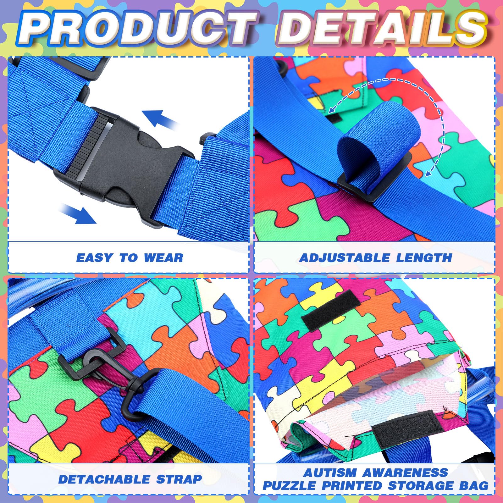 Kanayu 2-Pack Special Needs Safety Harness Leash for Kids (8-12 Years) - Adjustable Walking Harness with Handle Pouch for Autism & ADHD - Ideal for Outdoor Walks, Shopping & Travel