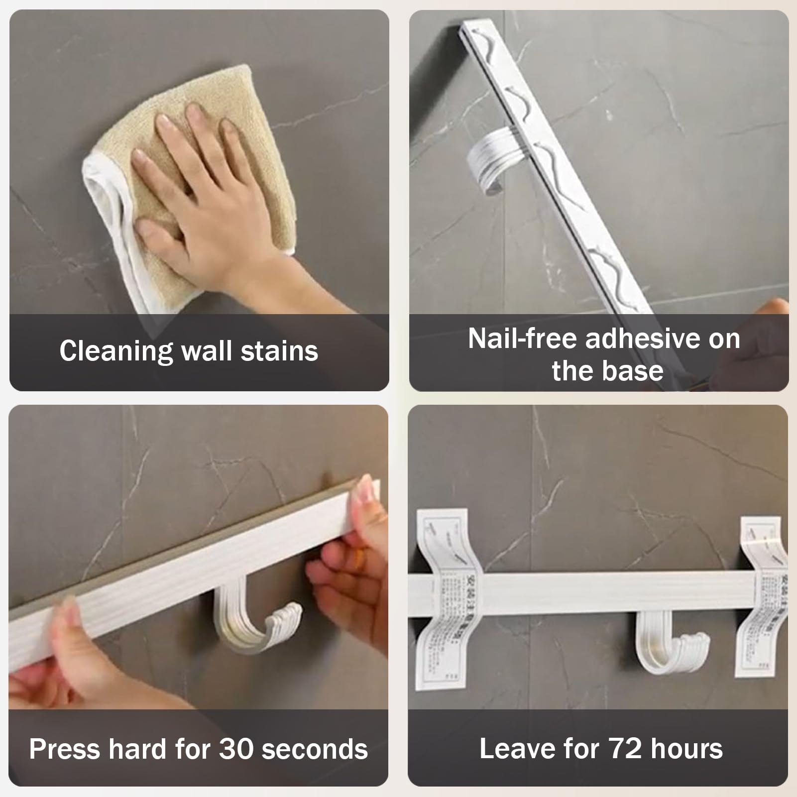 Wall-Mounted Aluminum Kitchen Hook Rack - Organize Utensils, Spoons, Shovels & Chopping Boards - Space-Saving Storage Solution for Modern Kitchens