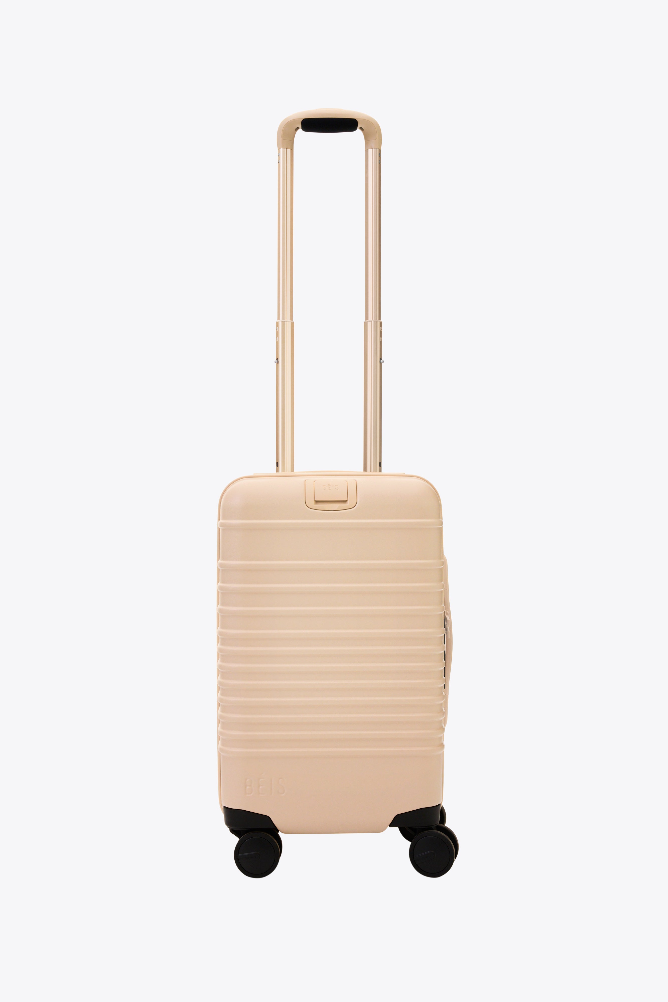 Beige Small Carry On Roller Luggage - Lightweight Compact Travel Suitcase for Airplane, Business Trips & Weekend Getaways