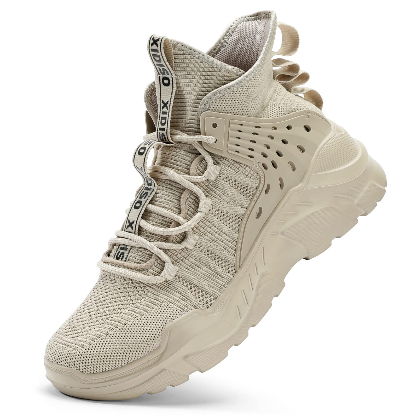 SANNAX Men's High Top Sneakers - Lightweight Running Shoes for Walking, Gym & Tennis - Non-Slip Athletic Shoes with Sock Design | Perfect for Workouts, Jogging & Casual Wear