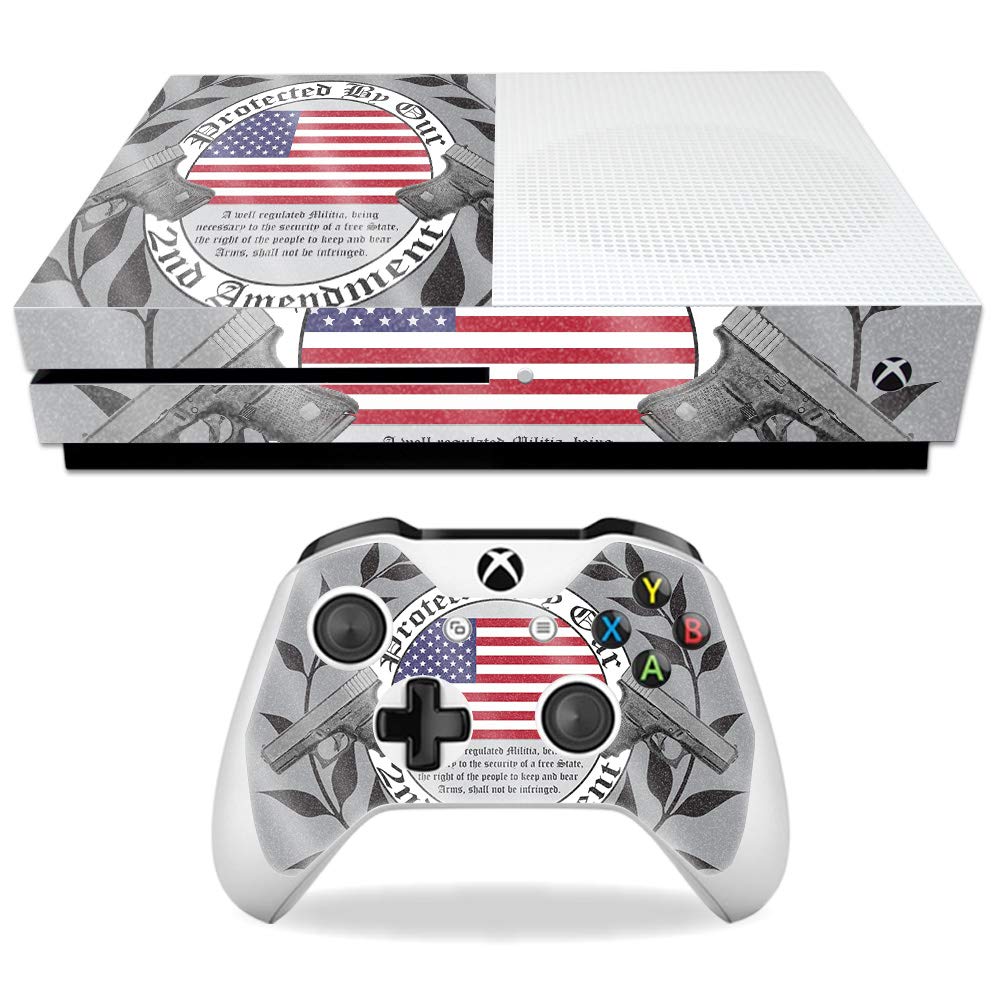 MightySkins Glossy Glitter Protective Skin Cover for Microsoft Xbox One S - 2nd Amendment Design | Durable Scratch-Resistant Vinyl Wrap | Easy to Apply & Remove | Made in USA | Perfect for Gaming Setups & Custom Console Decoration