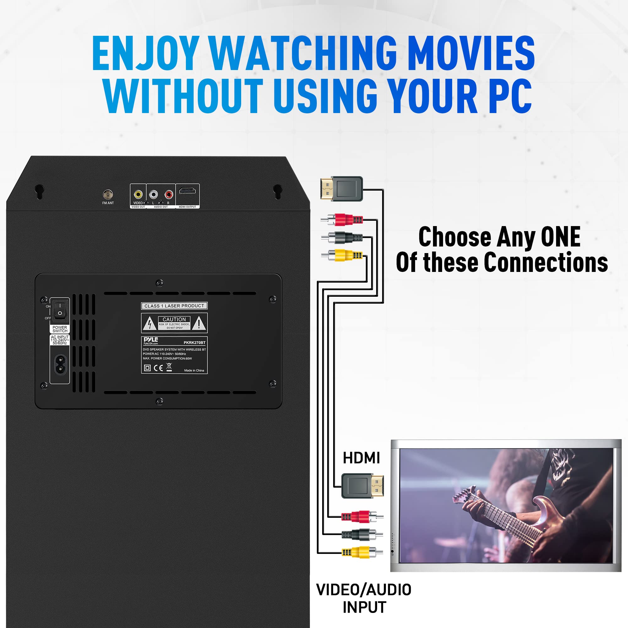 **Pyle 800W Bluetooth Karaoke PA Speaker System with DVD Player, 2 Wireless Mics, FM Radio, USB, LED Display & Remote - Perfect for Home Parties, Events & Outdoor Gatherings**