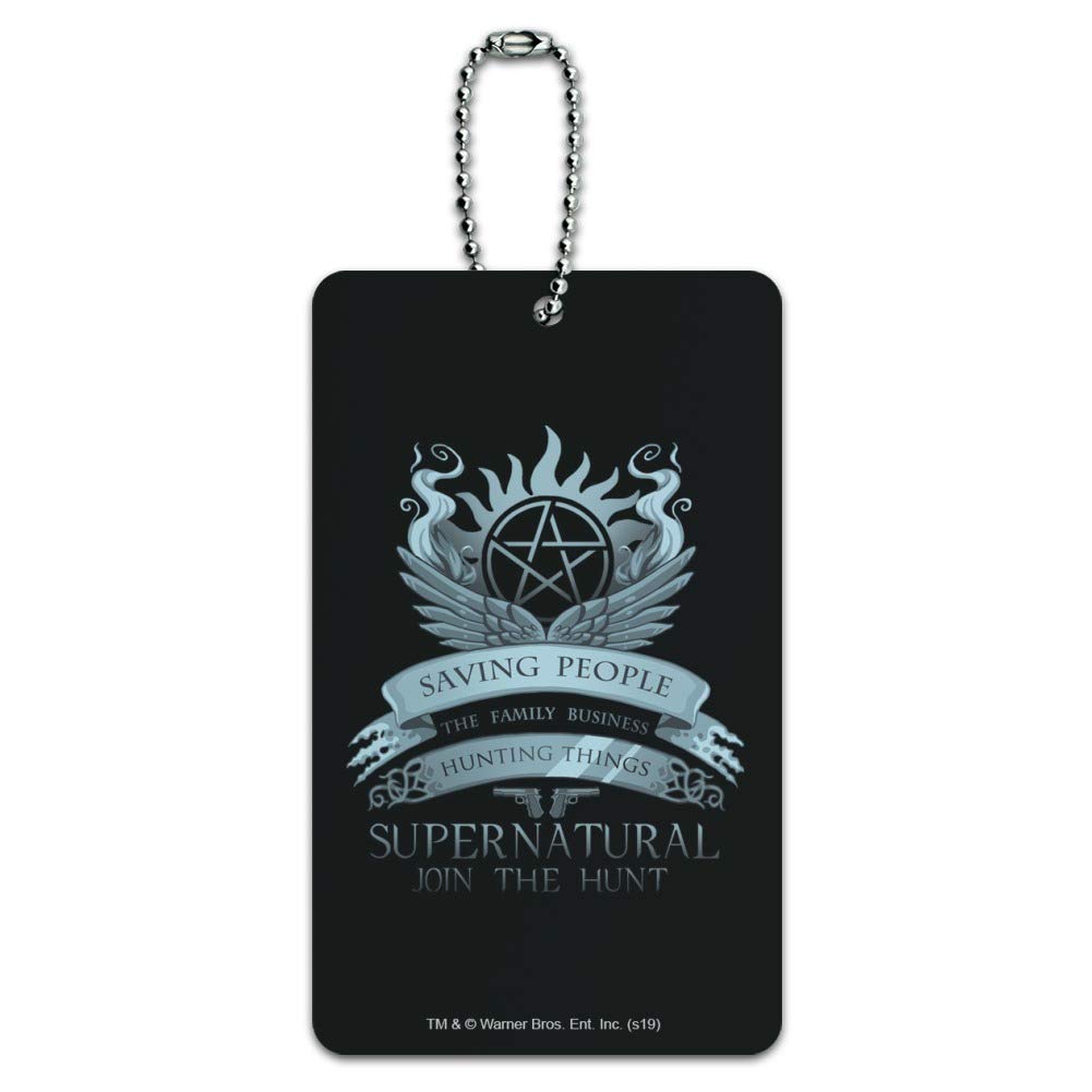 Supernatural Saving People Hunting Things Luggage Tag - Durable Carry-On ID Card for Suitcases & Travel Bags - Perfect for Fans, Conventions & Themed Travel Accessories