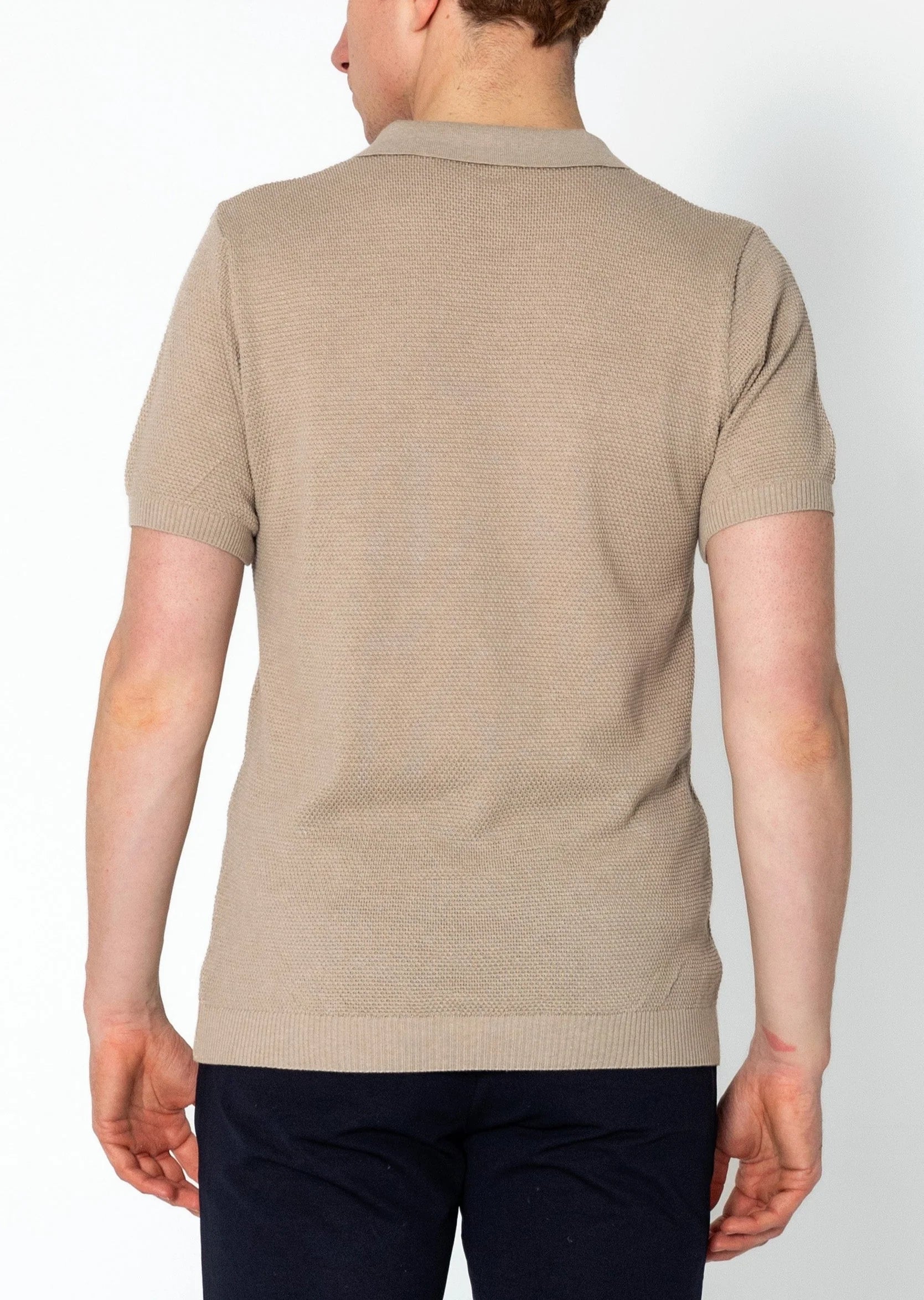 RNT23 Jersey Knit Polo Shirt in Stone - Comfortable & Stylish Men's Casual Wear for Office, Golf & Everyday Outfits