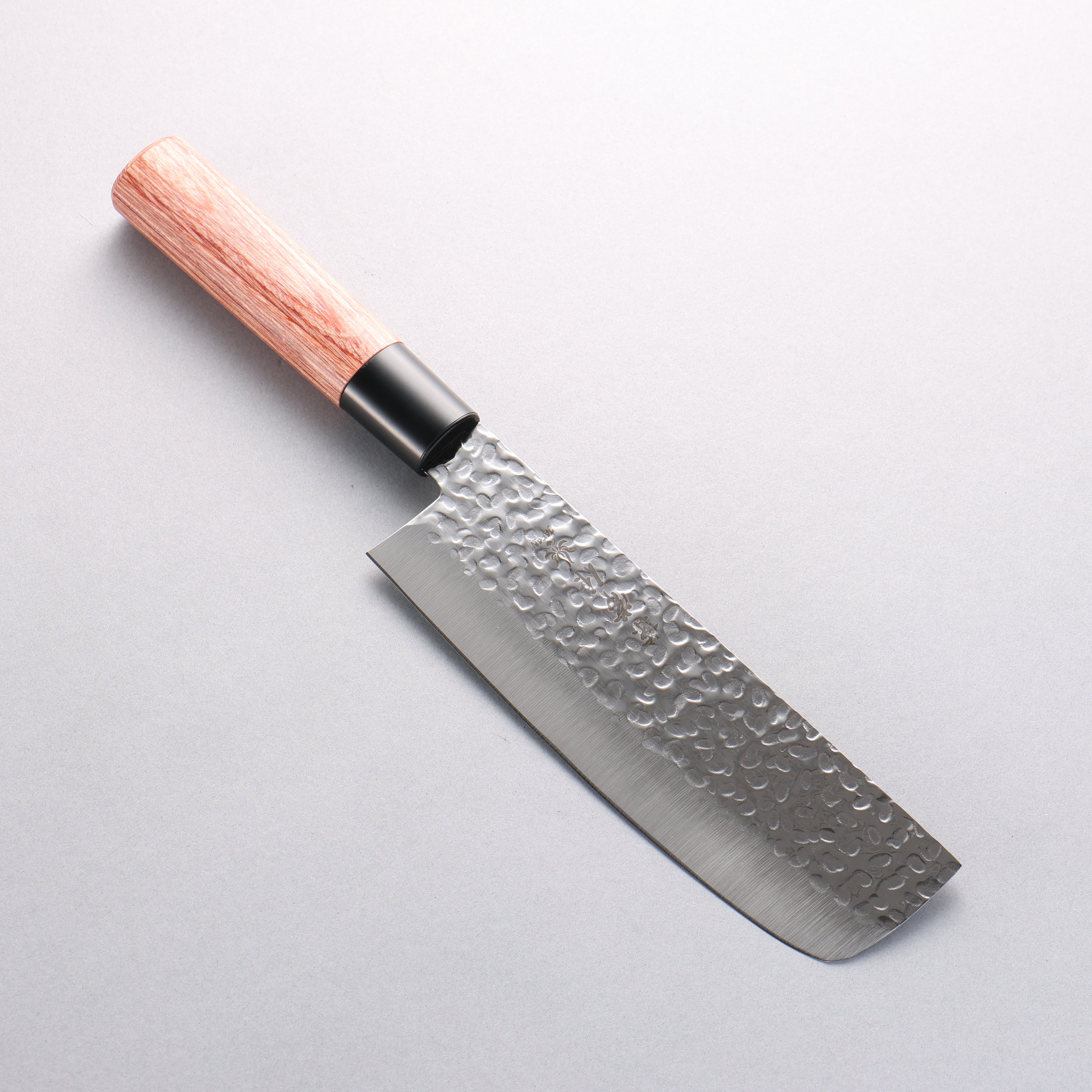 Kanetsune DSR 1K6 Hammered Nakiri Knife 165mm - Japanese Chef Knife with Red Pakka Wood Handle - Perfect for Vegetable Chopping, Slicing & Food Prep in Professional & Home Kitchens