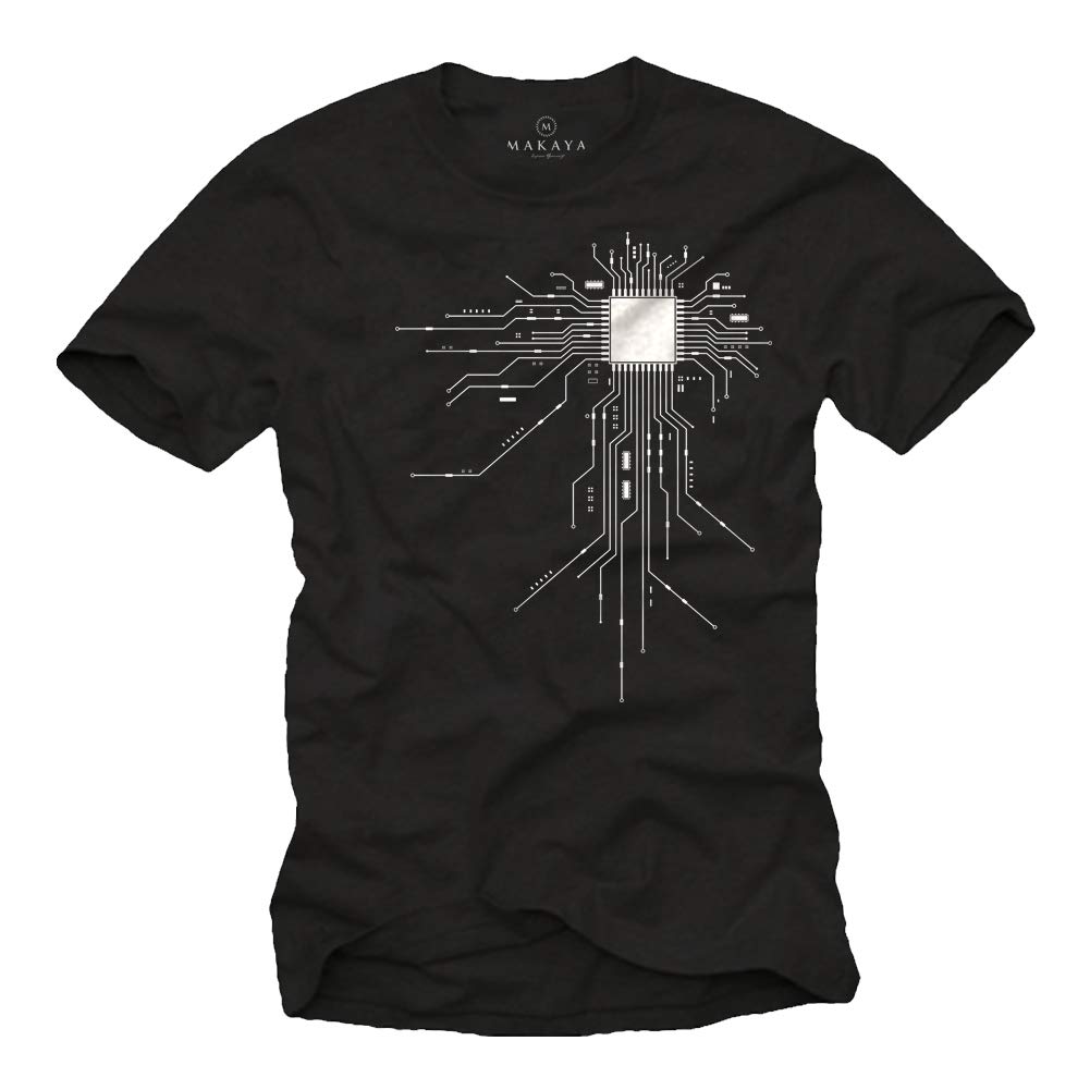 Geek Men's T-Shirt with Cool CPU Print - Perfect for Gamers, Programmers & Tech Enthusiasts - Great for Gaming, Coding & Casual Wear