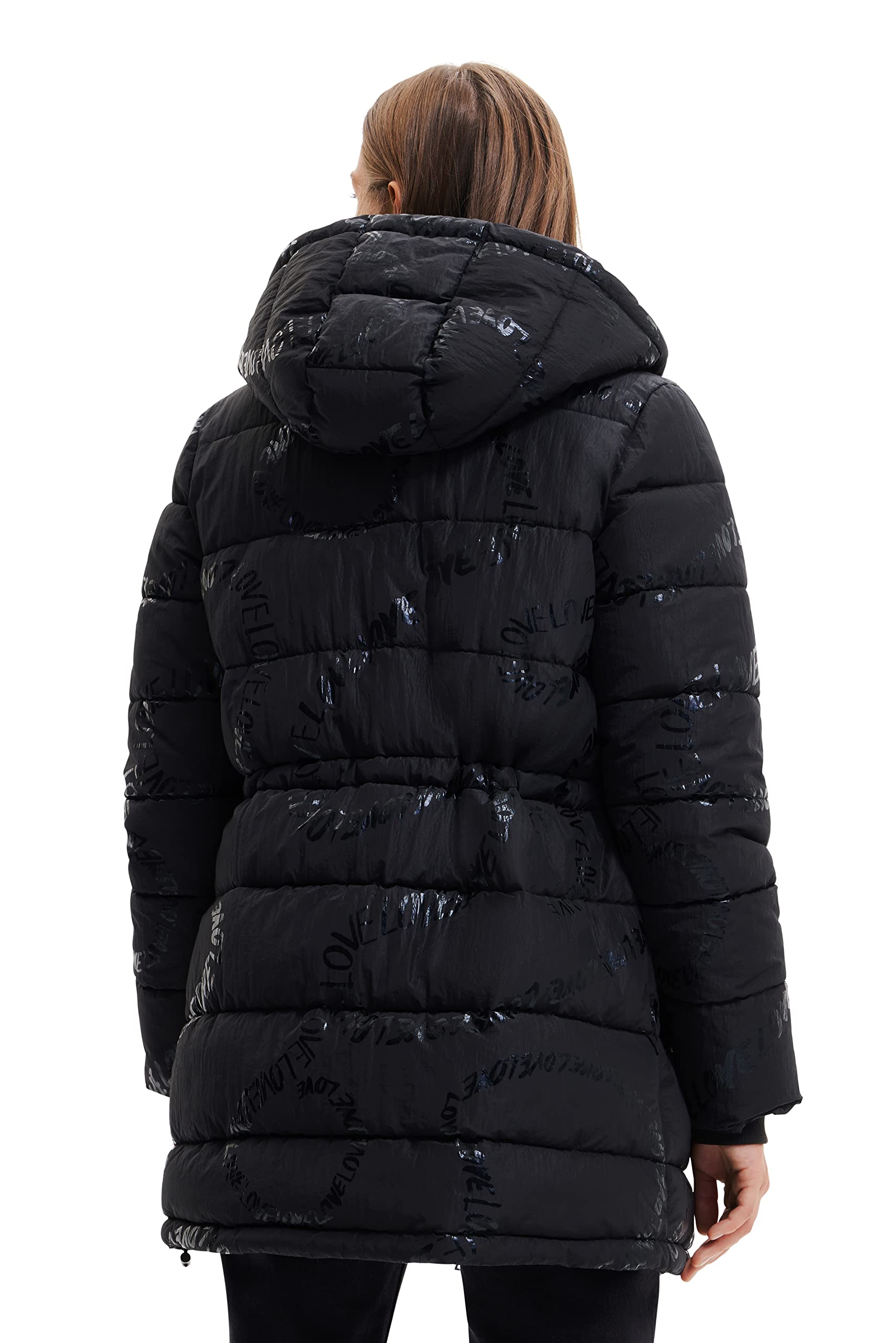 Desigual Women's Padded Long Winter Overcoat - Warm Fleece Lined Trench Coat for Cold Weather, Windproof & Water Resistant | Perfect for Office, Travel & Outdoor Activities