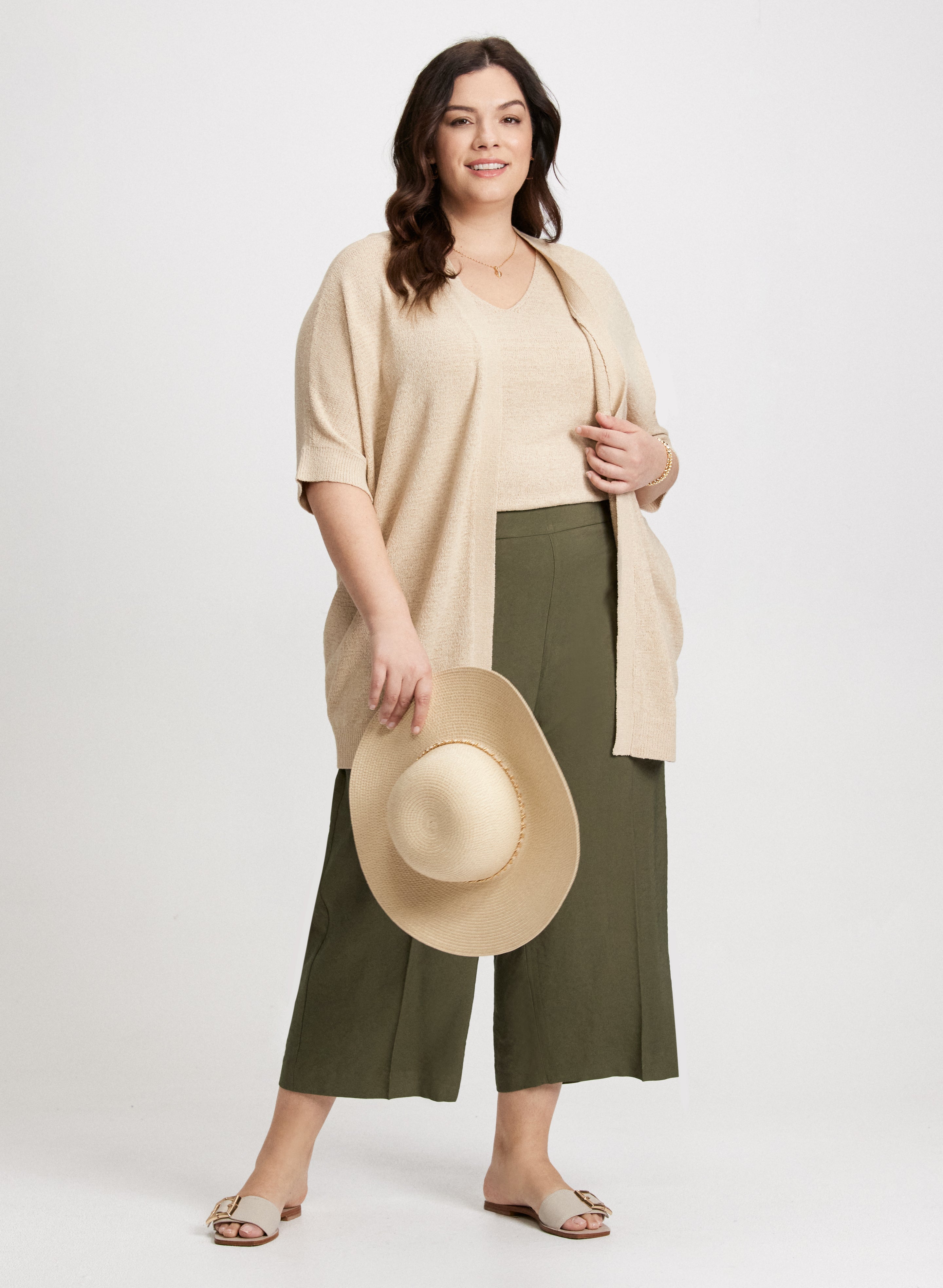 3/4 Sleeve Knit Cardigan for Women - Soft Lightweight Open Front Sweater - Perfect for Office, Date Night & Fall Layering