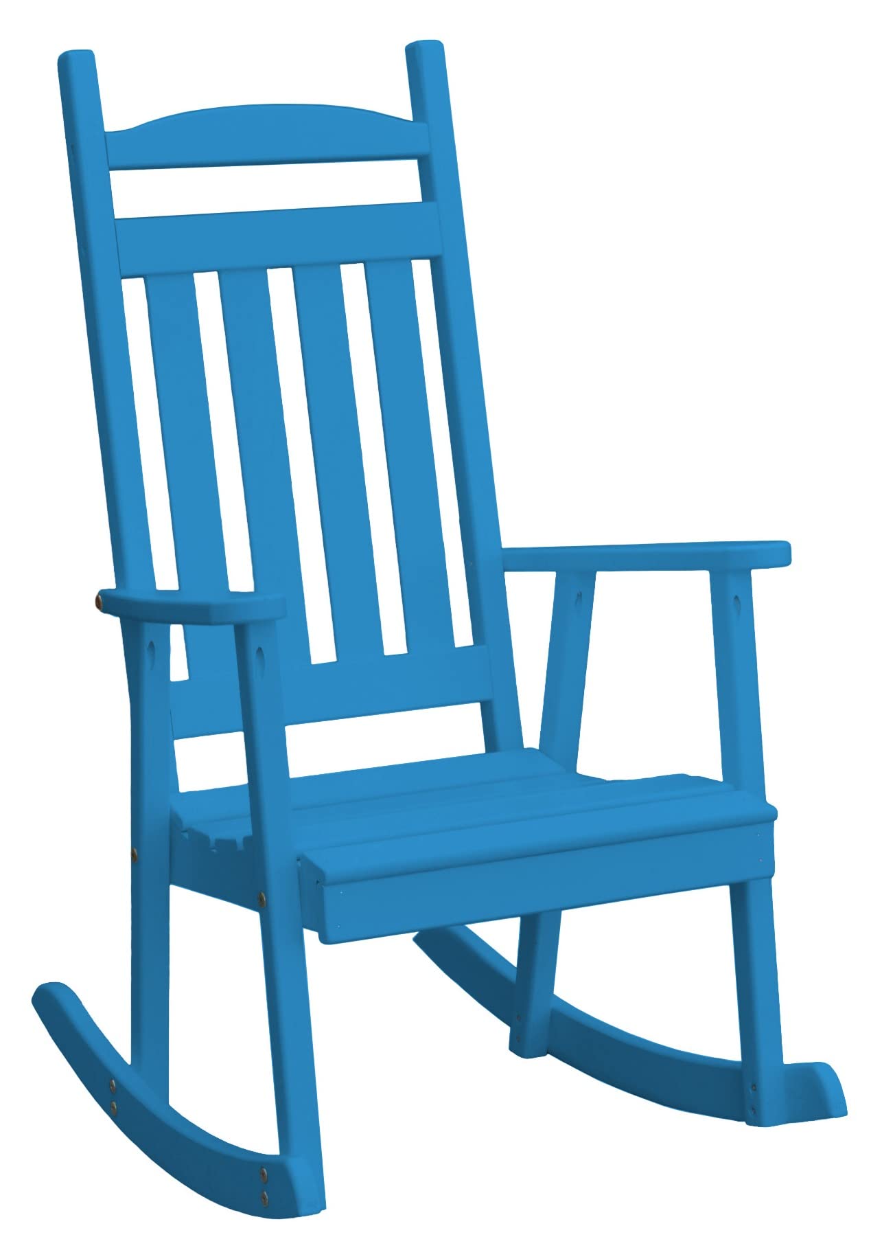 Furniture Barn USA Pine Classic Porch Rocker in Caribbean Blue - Comfortable Outdoor Rocking Chair for Patio, Deck & Porch Relaxation