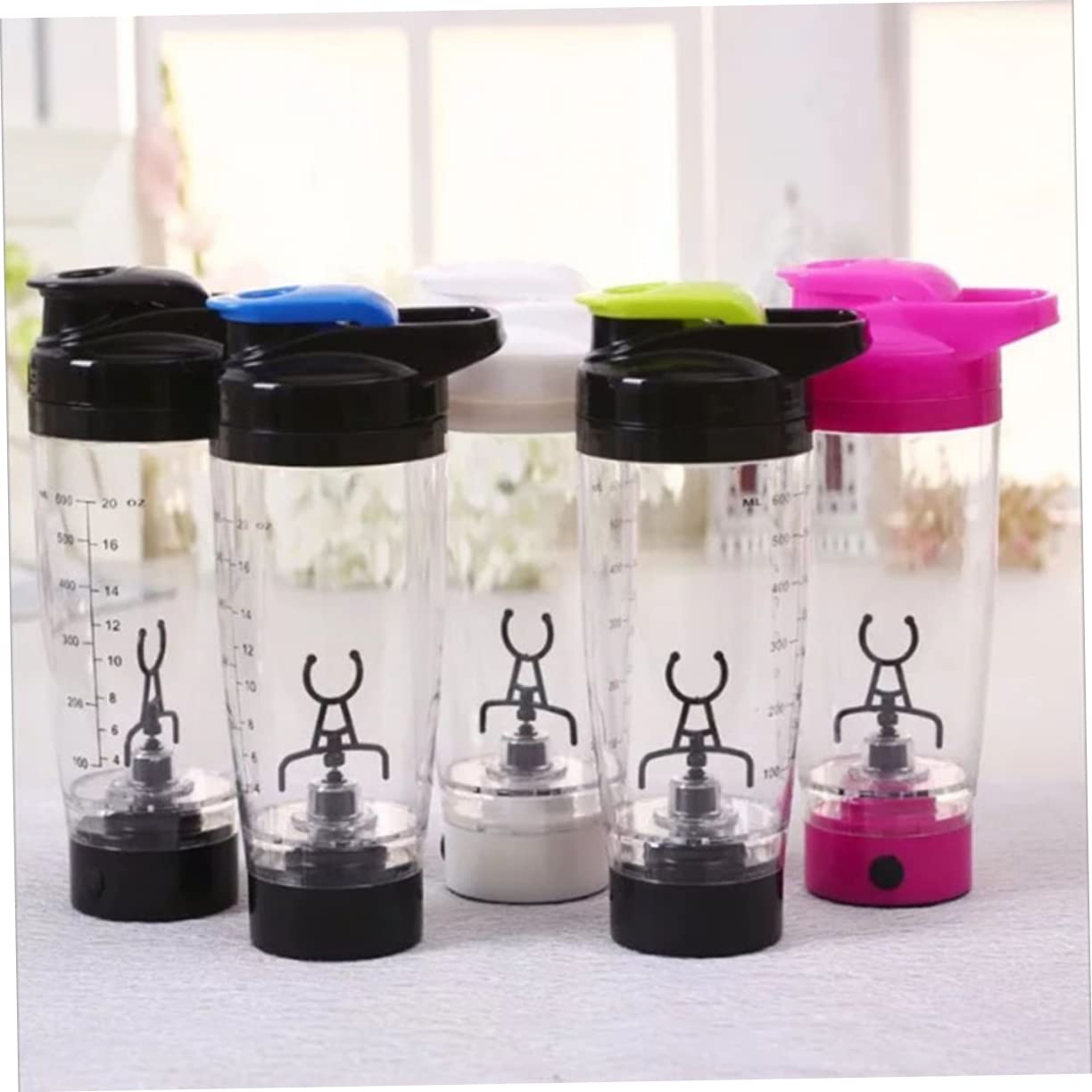 IMIKEYA 3-Piece Electric Protein Shaker Bottle Set - Portable Smoothie Mixer Cup for Protein Powder, Shakes & Juice Blending - Perfect for Gym, Workouts & Post-Exercise Recovery