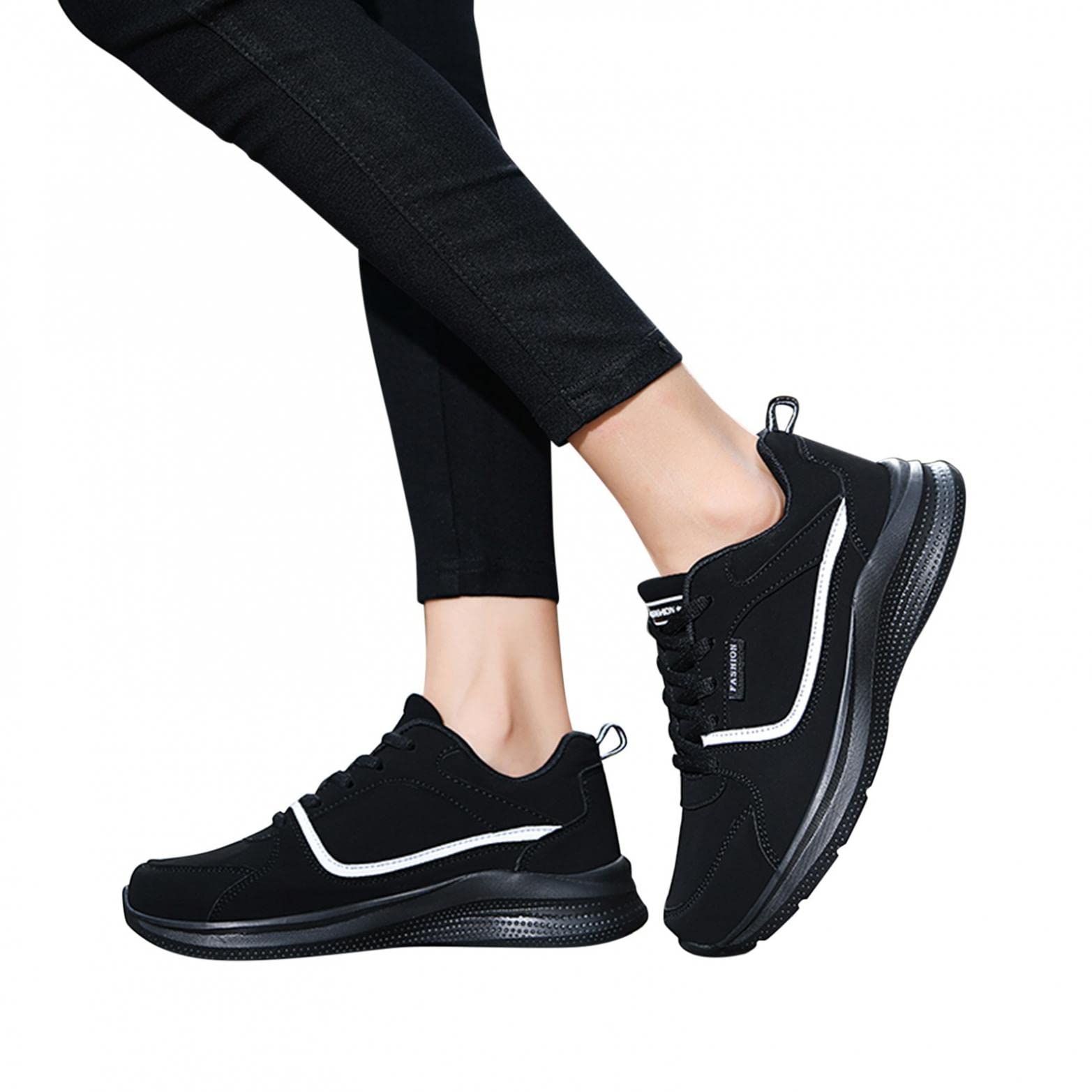 Women's Breathable Mesh Walking Shoes - Fashion Lace Up Chunky Platform Sneakers with Non-Slip Wedge Heel | Lightweight Comfort for Gym, Workout, Hiking, Jogging & Casual Wear | Perfect for Sports, Travel & Everyday Use