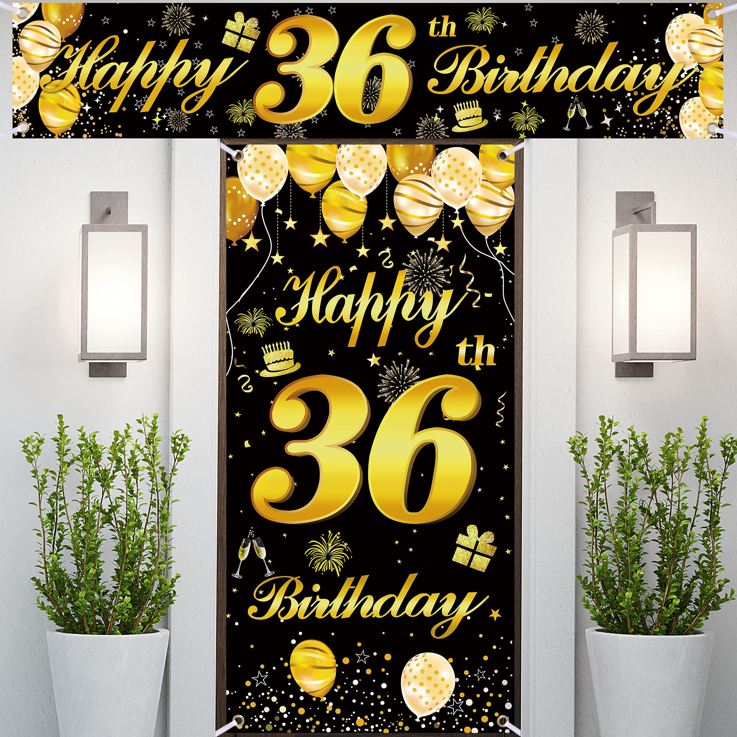 36th Happy Birthday Door Banner - Party Decorations for Men's Birthday Celebration - Backdrop for Birthday Party - Perfect for Home, Office & Surprise Party Decor