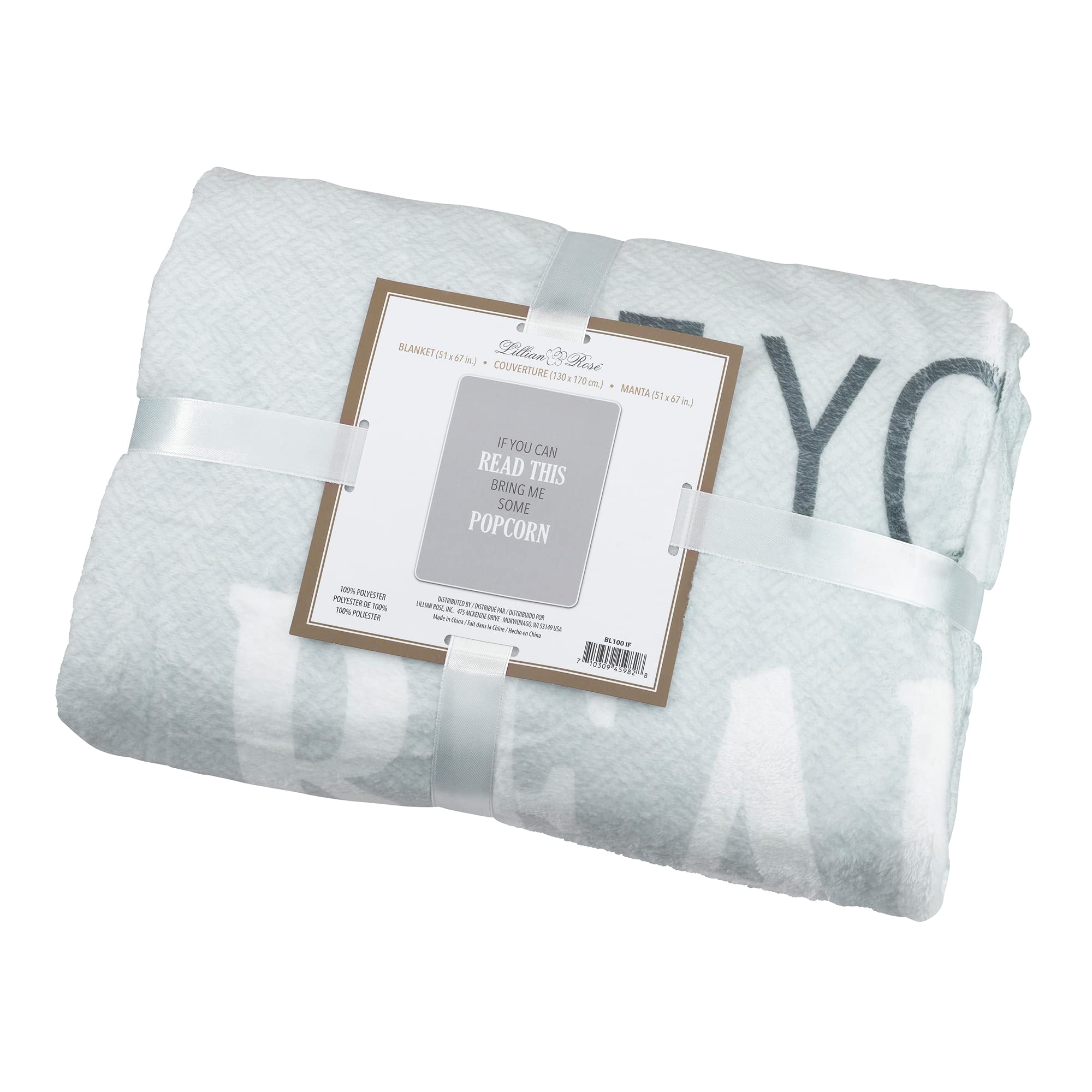 Lillian Rose Can Read This... Soft Fleece Blanket - One Size, Gray - Perfect for Cozy Nights, Gifts, and Home Decor