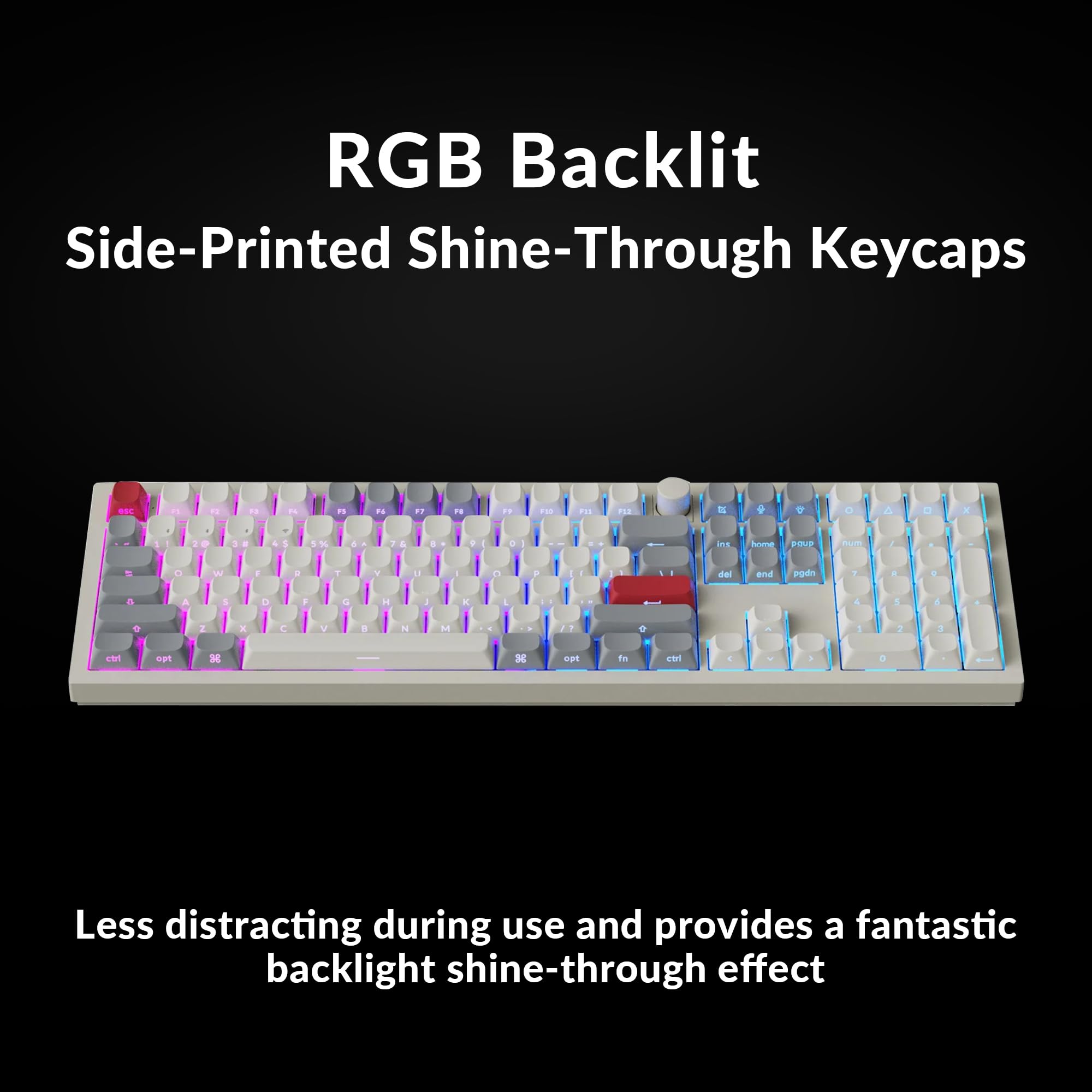 Keychron Q6 Max Full Size Custom Mechanical Keyboard - QMK/VIA Programmable, Wireless Bluetooth/2.4GHz/USB-C, RGB Backlit, Hot-Swappable Gateron Brown Switches for Mac/Windows/Linux (White) - Perfect for Office Work, Gaming & Programming