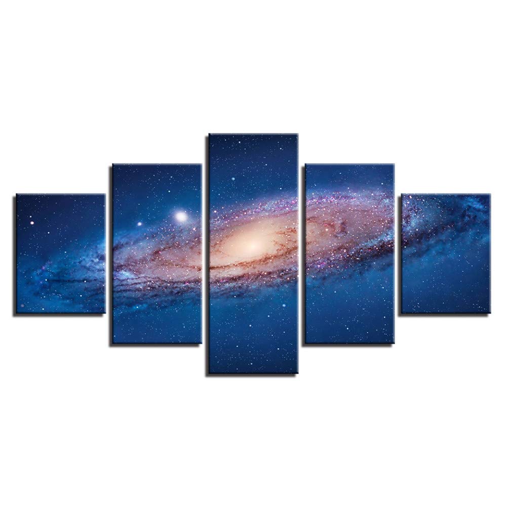 MONDFH 5-Piece Canvas Wall Art Set - Modern HD Universe Space Nebula Paintings, Starry Sky Planet Posters for Living Room Decor | Perfect for Home Office, Bedroom & Gift Giving