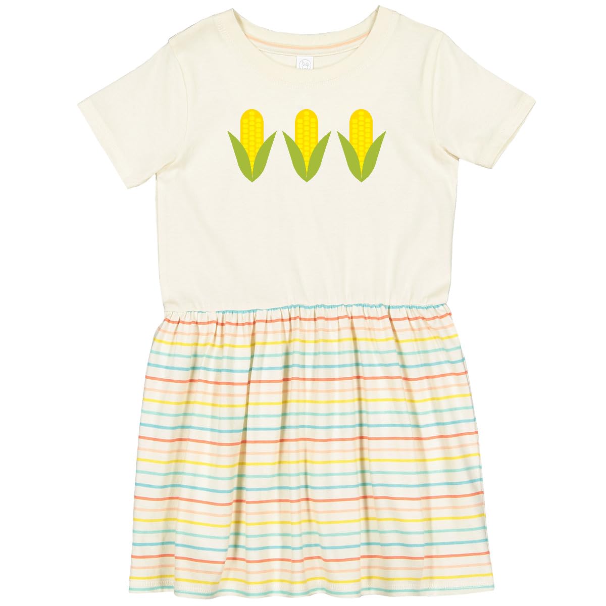 Inktastic Corn Lover Toddler Dress - Cute & Comfortable Kids Outfit for Summer, Fall, Playdates & Family Photos | 100% Cotton Toddler Girl Clothes