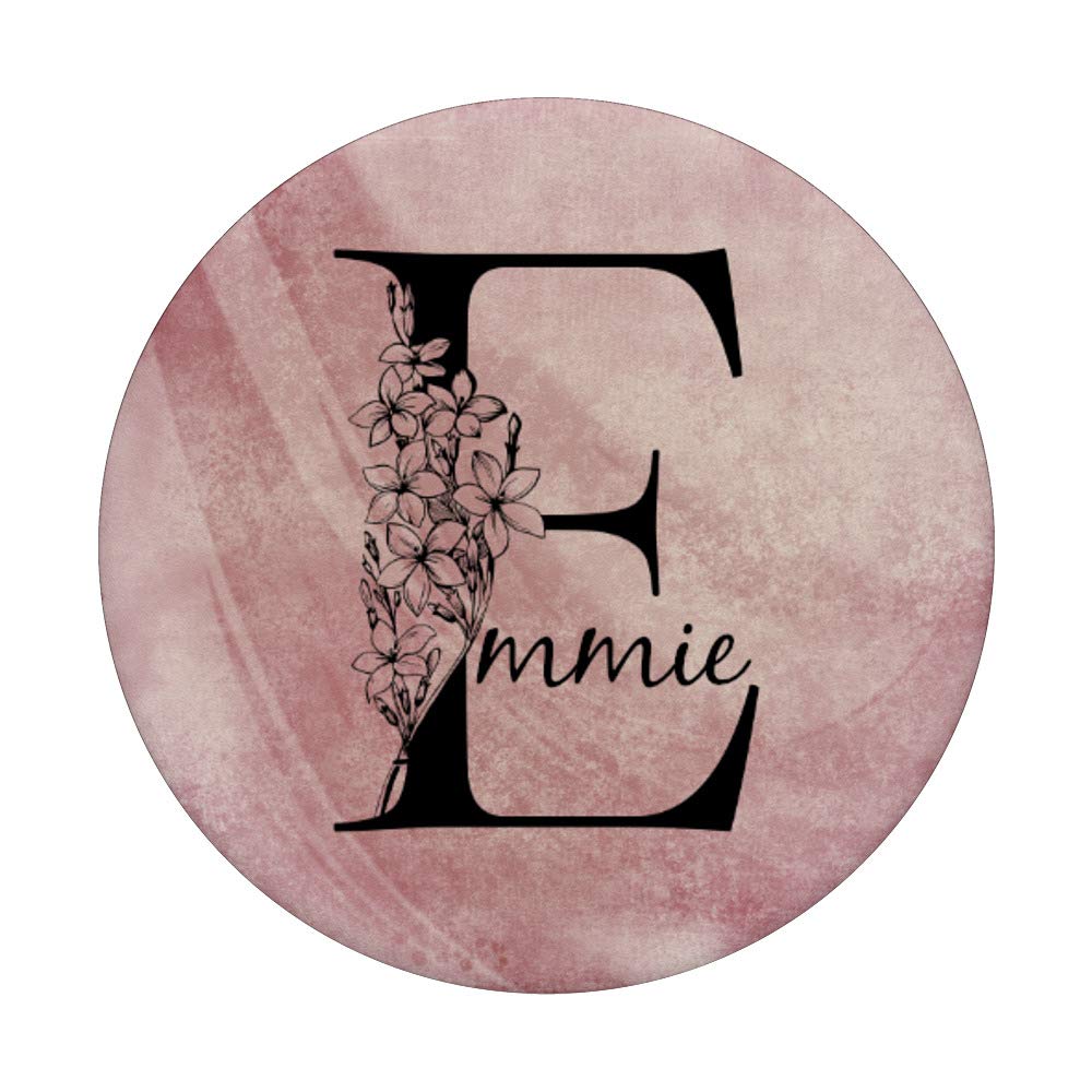 Emmie Personalized Name Necklace - Floral Rose Pink Grunge Design Jewelry for Women | Perfect Gift for Birthday, Anniversary & Valentine's Day