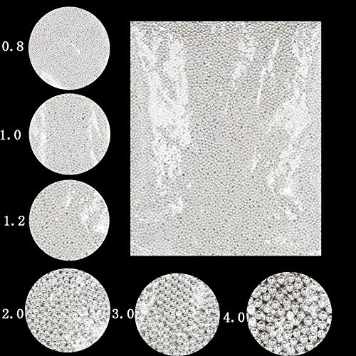 RD-14460 1kg Silver Rhinestone Nail Caviar Beads - 0.8mm Mini Metal Glitter for 3D Nail Art, DIY Manicure Decorations | Perfect for Salon, Home Nail Design & Party Glam Looks