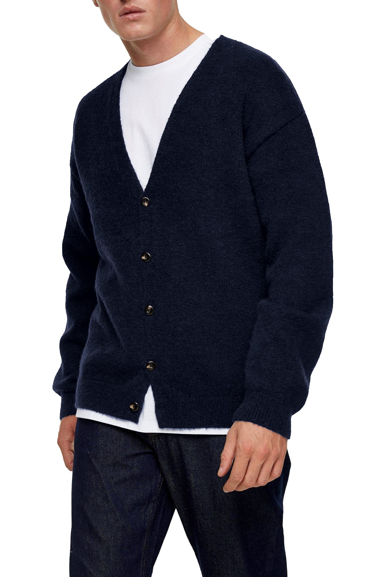 Shanfetl Men's Lightweight Cardigan Sweater - Single-Breasted V-Neck Knit Cardigan for Casual Wear & Layering | Perfect for Office, Date Night & Fall Outfits