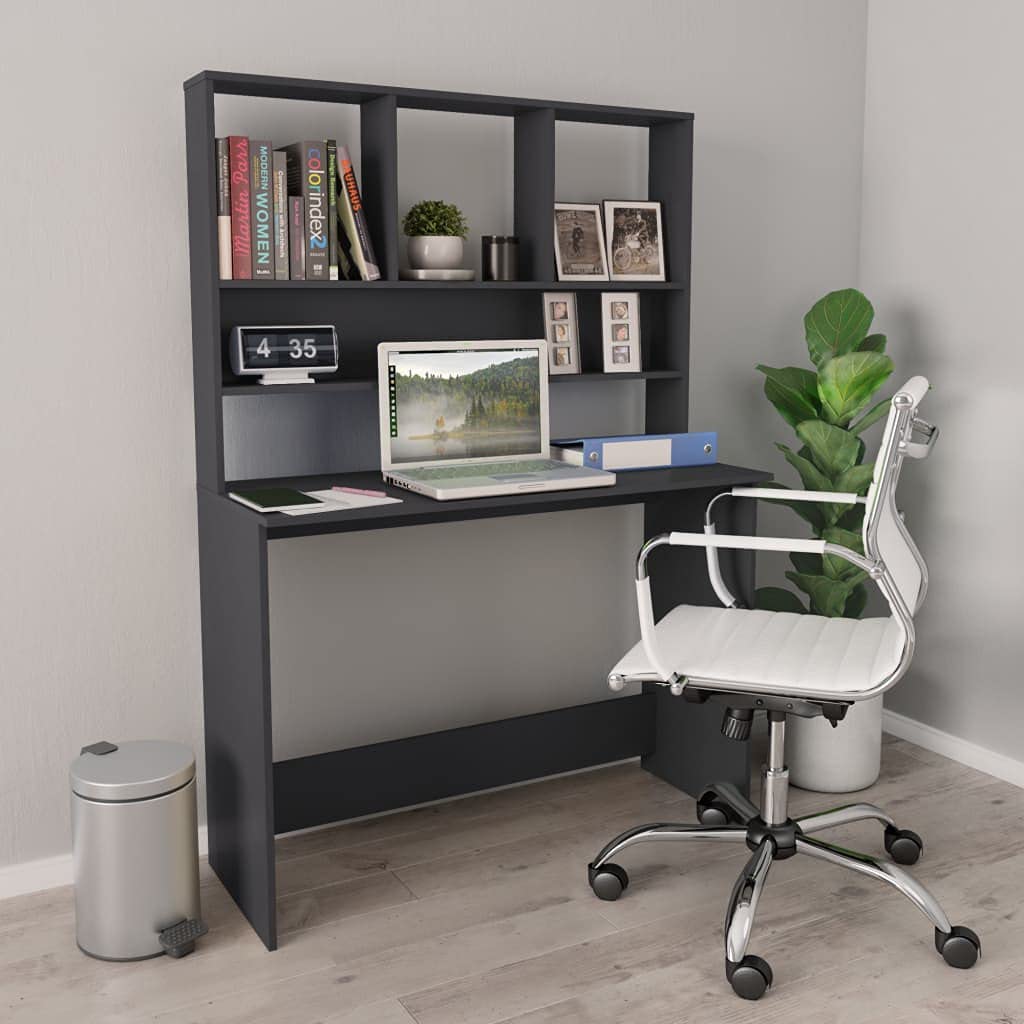 Modern Study Desk with Shelves - 43.3