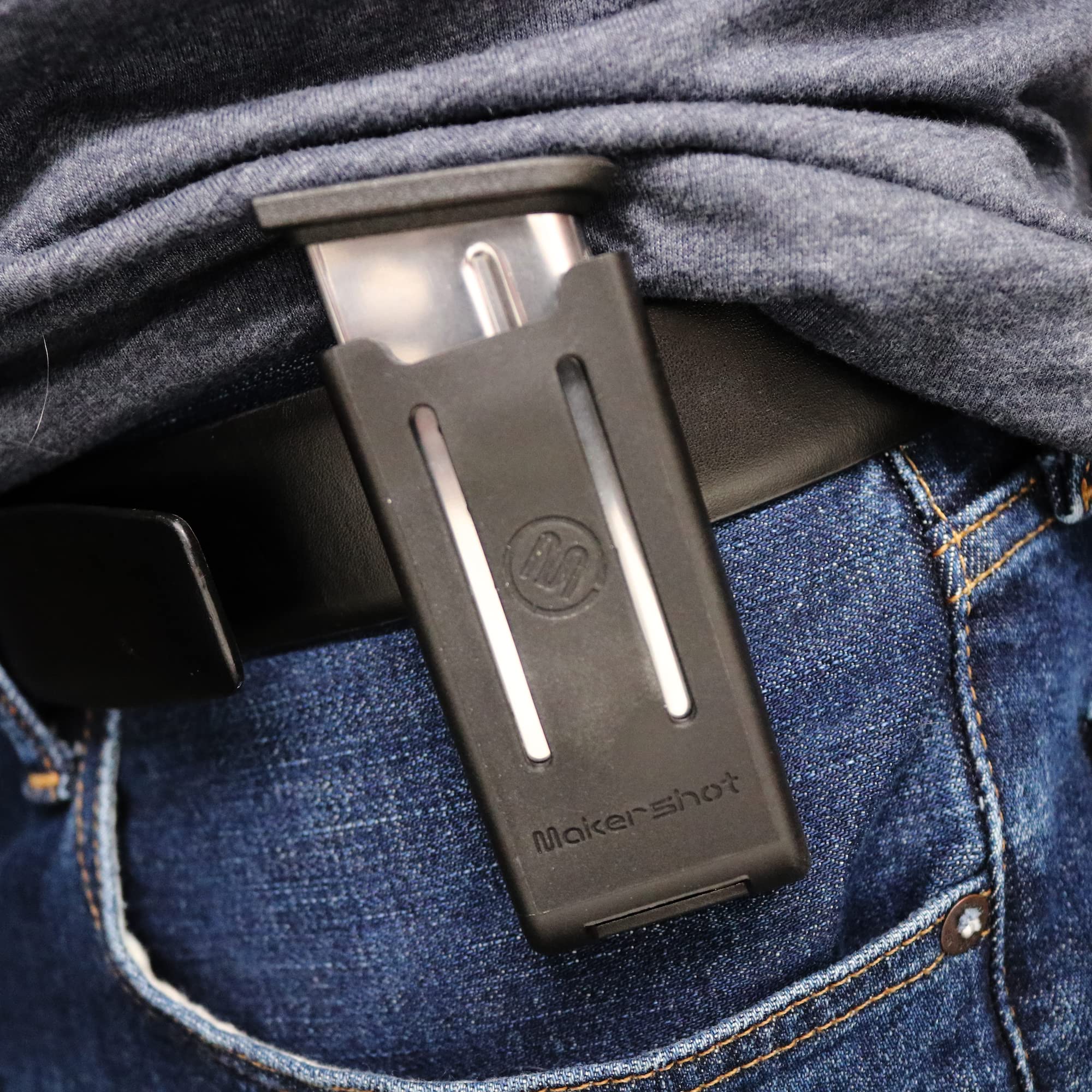 MakerShot Magazine Carrier - Tactical Belt Holster for Gun & Pistol Mags | Durable Ammo Storage & Clip Holder | Perfect for Range Training, Hunting & Tactical Missions