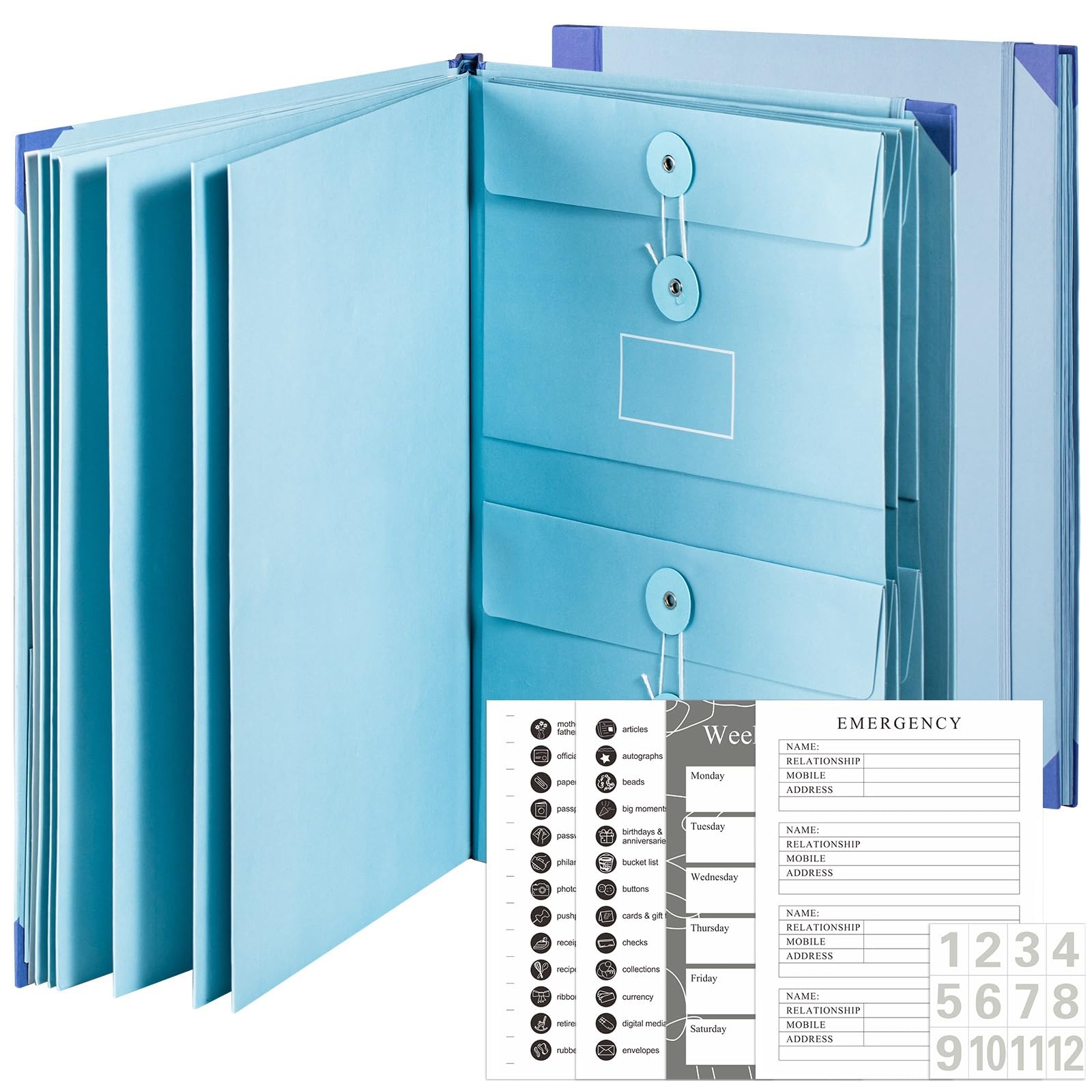 If I Die Binder Organizer - Missing Person Document Holder with Pockets | Important Papers Organizer for Home, School & Office | Blue Document Folio for Emergency Preparedness & Estate Planning