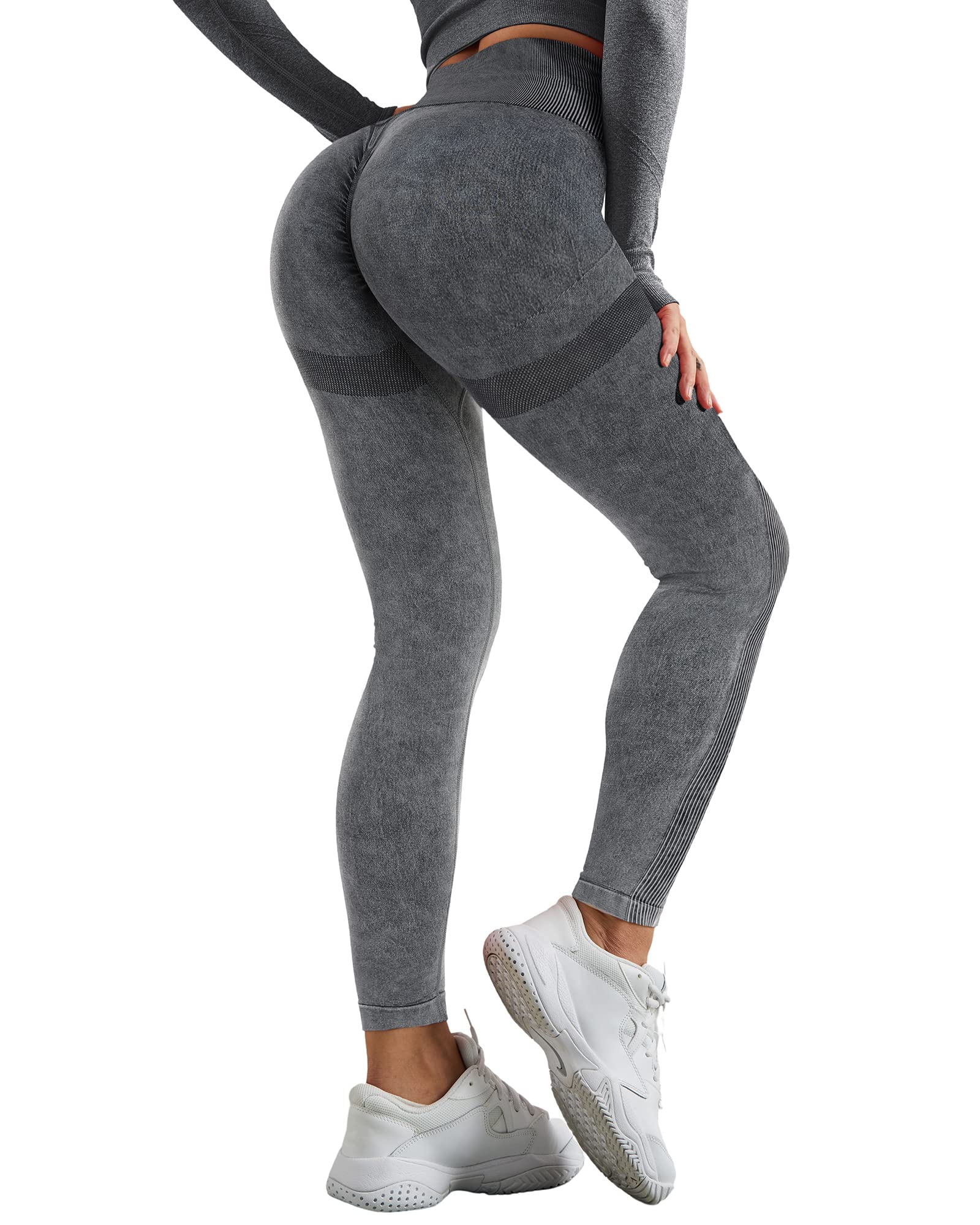NORMOV High Waisted Butt Lifting Workout Leggings for Women - Seamless Scrunch Booty Yoga Pants, Tummy Control Gym Tights - Perfect for Yoga, Running, Fitness & Everyday Wear