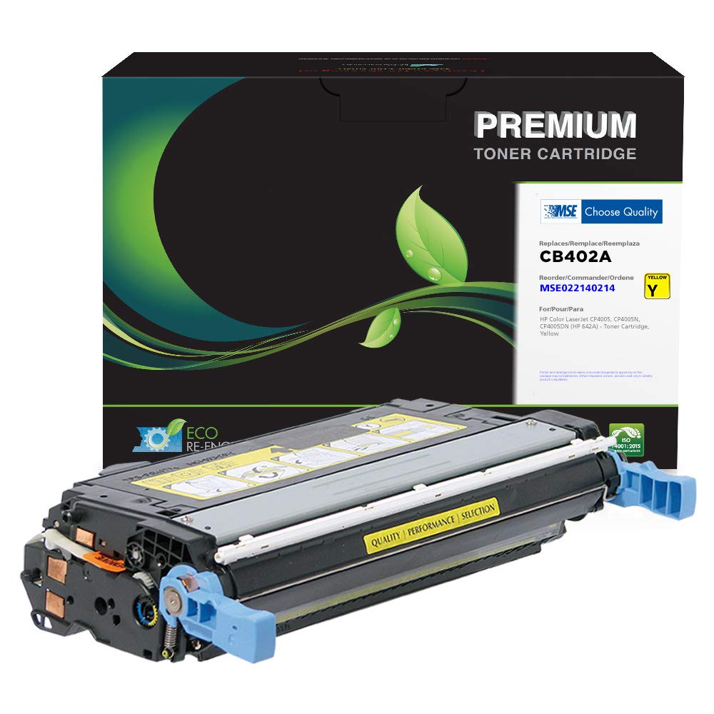 High-Quality MSE Remanufactured Yellow Toner Cartridge Replacement for HP CP4005/642A Printer | Compatible with HP LaserJet Pro 400 Color M451 Series | Perfect for Office & Home Printing Needs