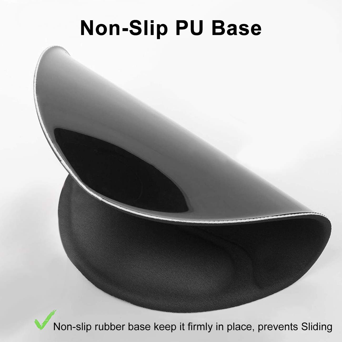 Ergonomic Gel Mouse Pad with Wrist Support - Comfortable Wrist Rest for Pain Relief, Perfect for Office, Gaming & Laptop Use - Black (Petis Brand)