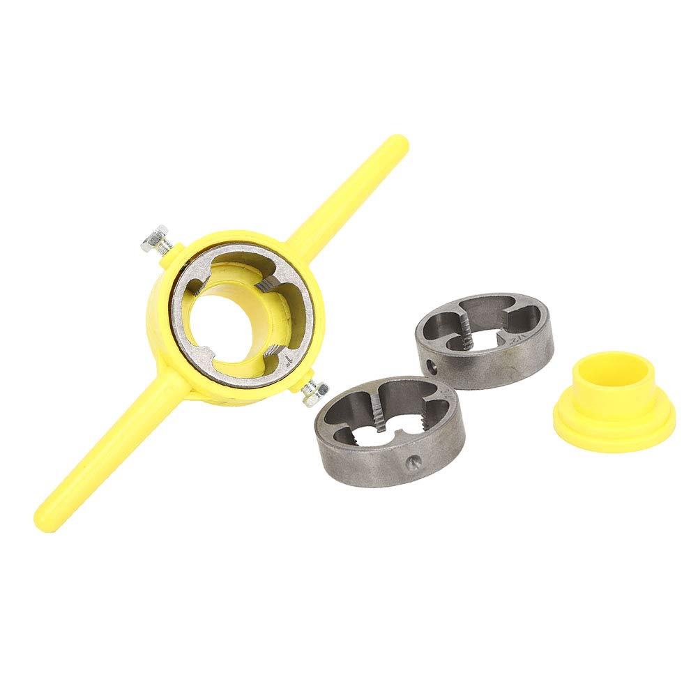 Akozon NPT Die Set - PVC Pipe Thread Tool Kit with Round Dies for Plumbing & Pipe Threading | Manual Hand Tool for DIY Home Repairs & Professional Use