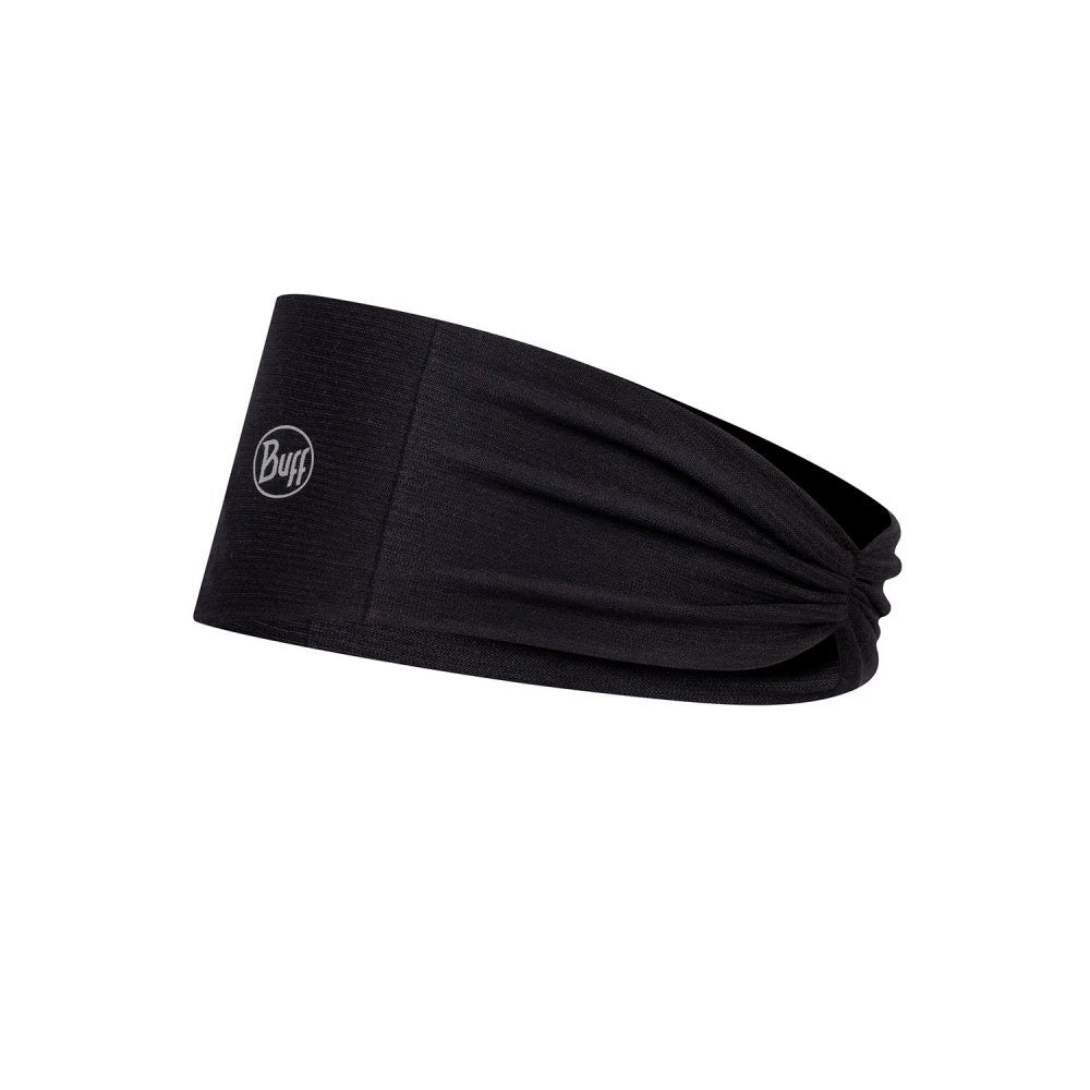 BUFF Coolnet UV Ellipse Headband - Solid Black - Moisture Wicking & Sun Protection for Running, Cycling & Outdoor Sports