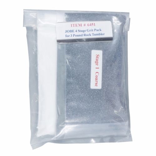 4-Stage Rock Tumbling Grit Pack for 3 lb Barrel Tumbler - Coarse, Medium, Fine & Polish - Perfect for Jewelry Making, Stone Polishing & Lapidary Projects