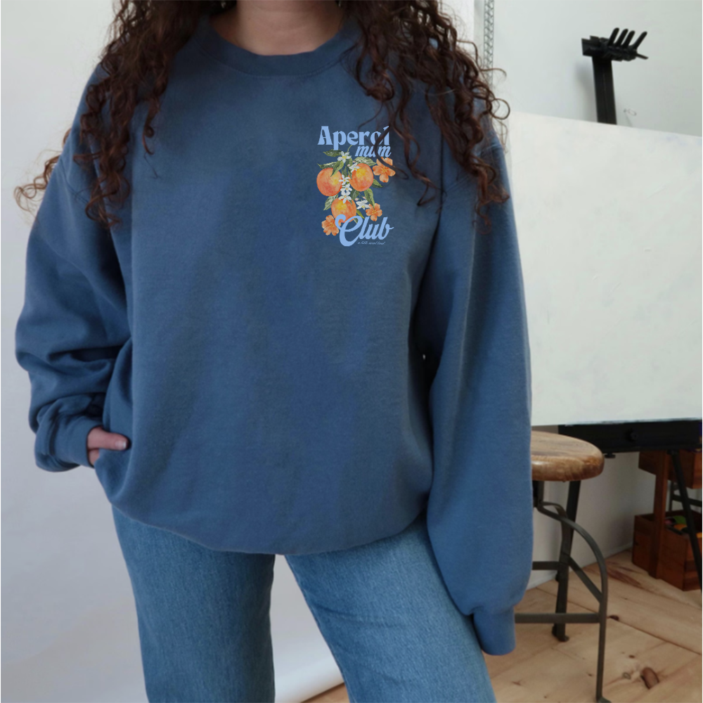 Aperol Mum Club Women's Graphic Sweatshirt - Trendy Pullover Hoodie for Casual Wear, Lounge & Outings - Perfect Gift for Moms & Women's Fashion