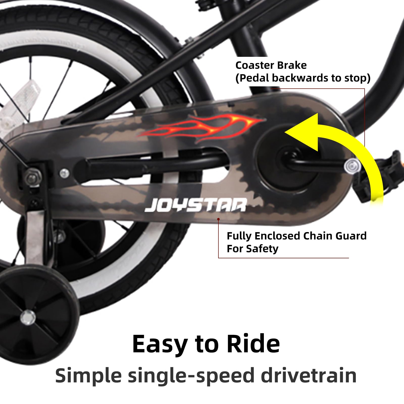 JOYSTAR 12 14 16 Inch Kids Cruiser Bike for Boys & Girls Ages 2-7 Years - Training Wheels & Coaster Brake - Perfect for Neighborhood Rides, Park Adventures & Learning to Bike