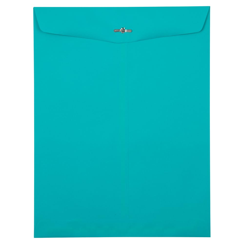 JAM PAPER 10 x 13 Inch Colored Clasp Envelopes - Bulk 500 Pack, Sea Blue Recycled Paper - Perfect for Business Mail, Wedding Invitations & Office Documents