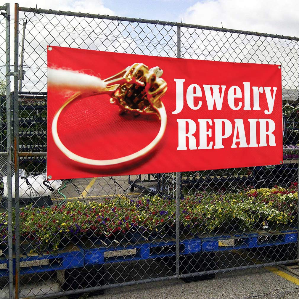 Vinyl Banner - Multiple Sizes (60x144 Inches) for Jewelry Sales, Business Promotion & Outdoor Events - Weatherproof, Durable with 10 Grommets - Perfect for Storefronts, Yard Signs & Industrial Use