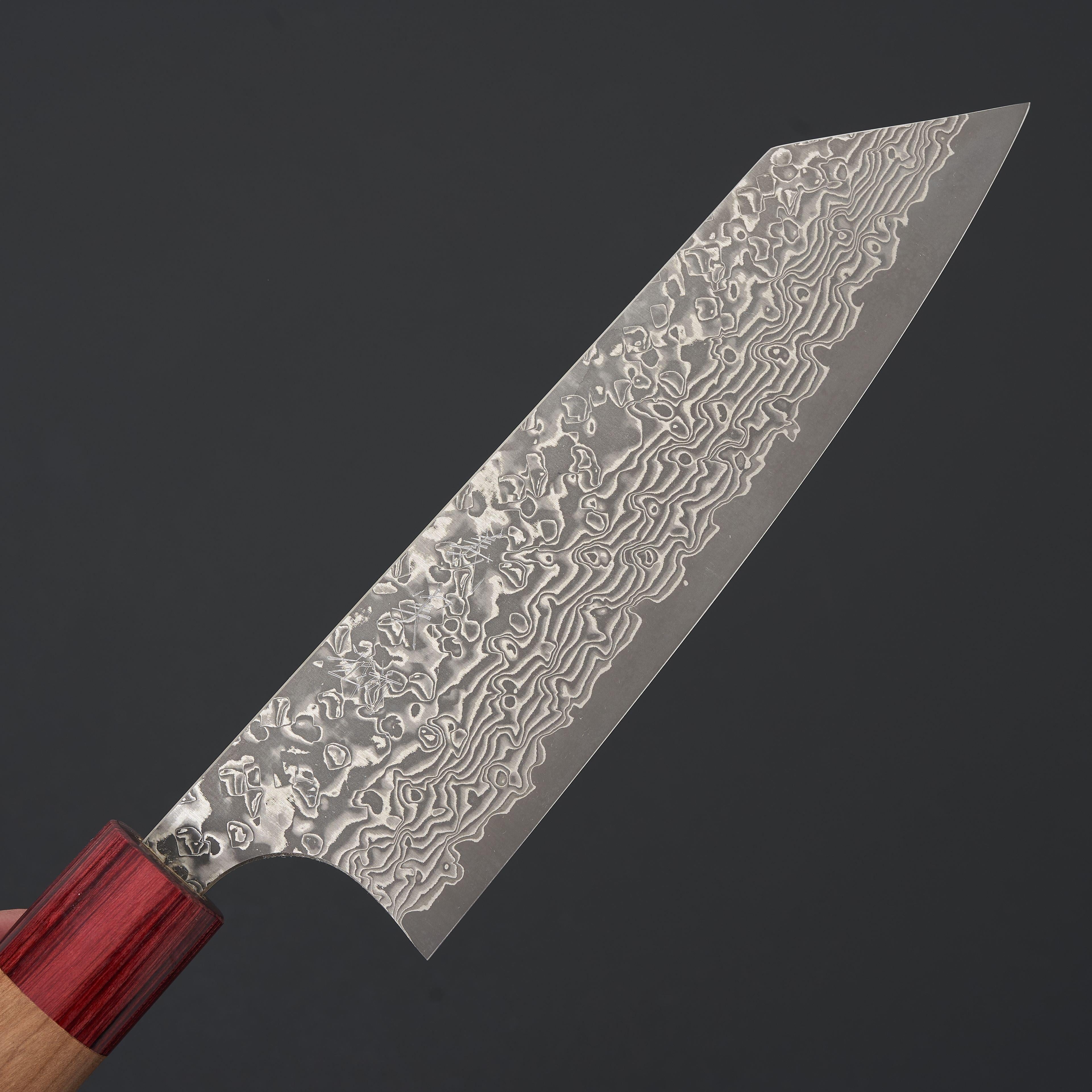 Premium Kato VG10 Damascus Steel Bunka Knife 165mm - Japanese Chef Knife with Cherry Wood Handle & Nickel Accents - Perfect for Sushi, Vegetables & Precision Cutting