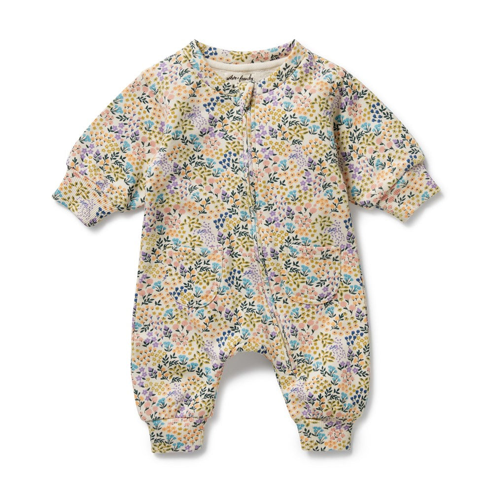 Tiny Bloom Organic Cotton Baby Growsuit - Soft & Breathable Terry Cloth for Newborns & Infants - Perfect for Playtime, Naptime & Everyday Comfort
