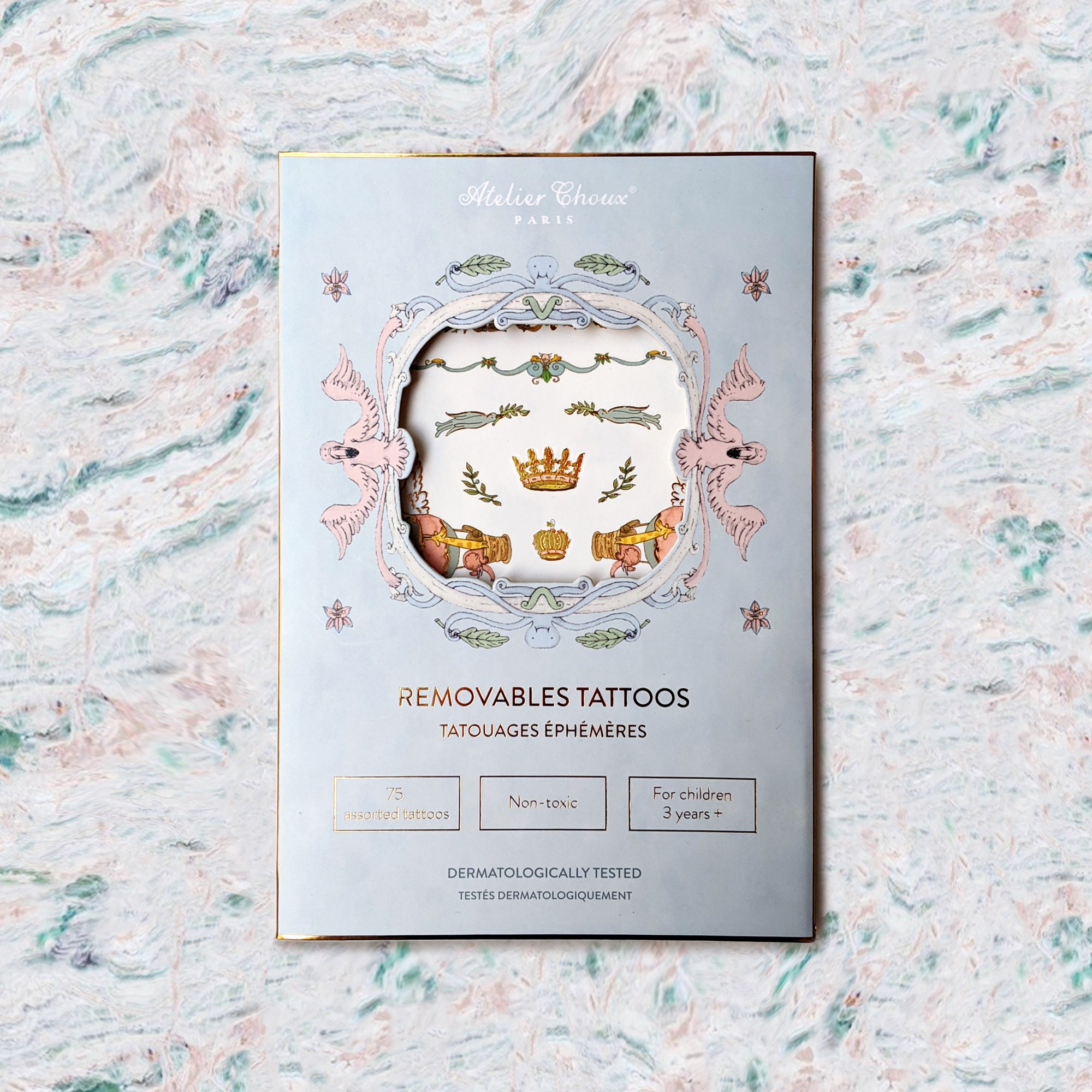 Atelier Choux Luxury Gold Foil Temporary Tattoos - Elegant Body Art for Parties, Weddings & Special Events