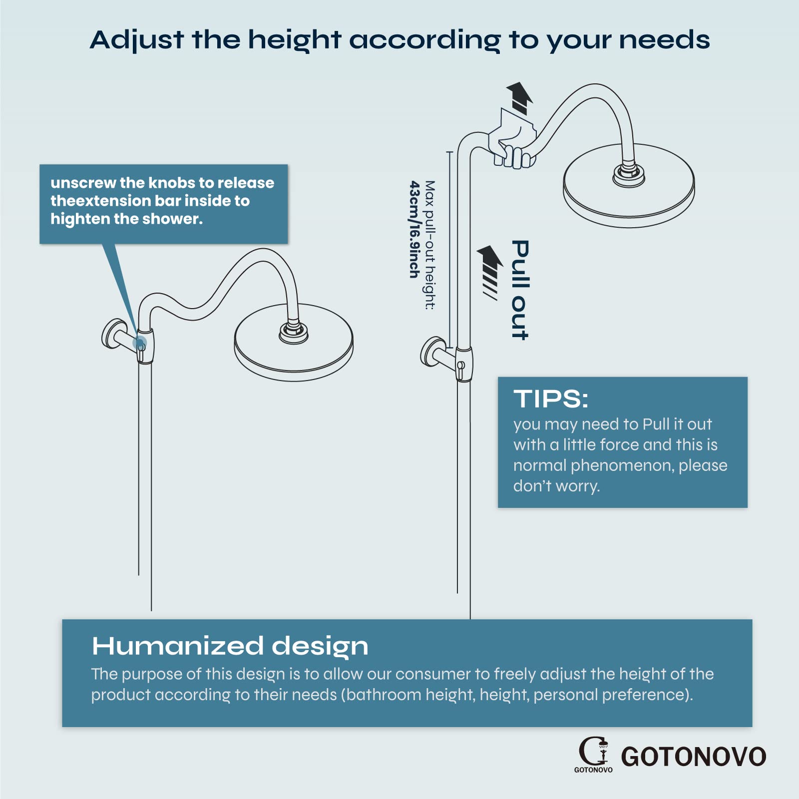 Gotonovo Luxury 8-Inch Wall Mount Exposed Shower System - Oil Rubbed Bronze Rainfall Shower Head with Handheld Spray & Cross Double Handle Faucet, Adjustable Arc Rod for Modern Bathroom Remodel | Perfect for Master Bath, Spa-Like Shower Experience