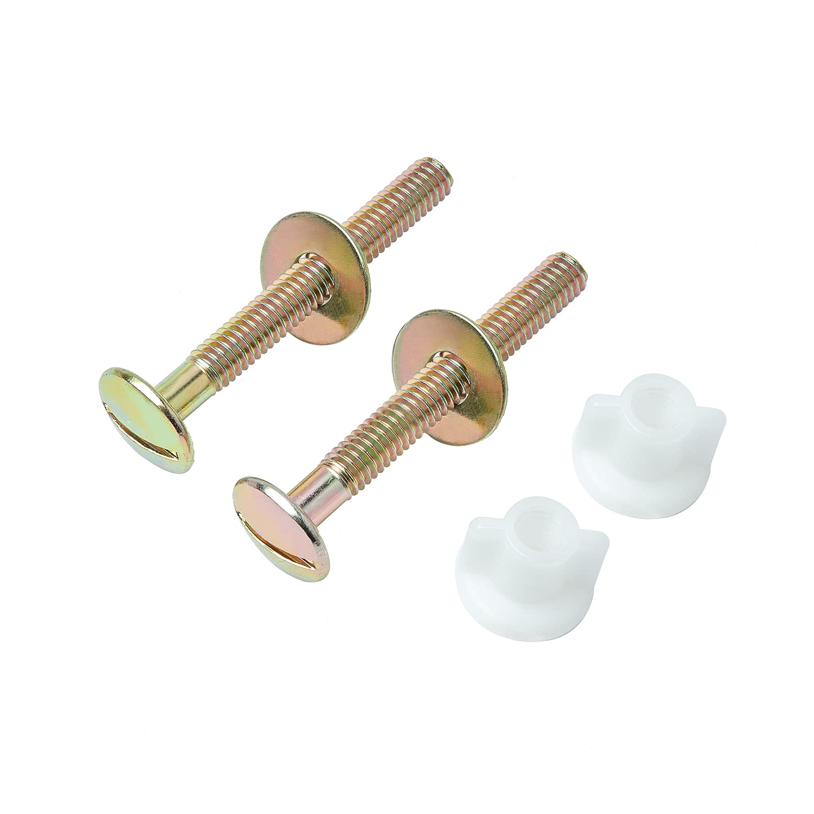 4Pcs Heavy Duty Steel Toilet Seat Screws with Plastic Nuts & Metal Washers - Durable Toilet Seat Hinge Bolts for Top Mount Toilet Seat Replacement - Perfect for Bathroom Hardware Repair & Home Maintenance