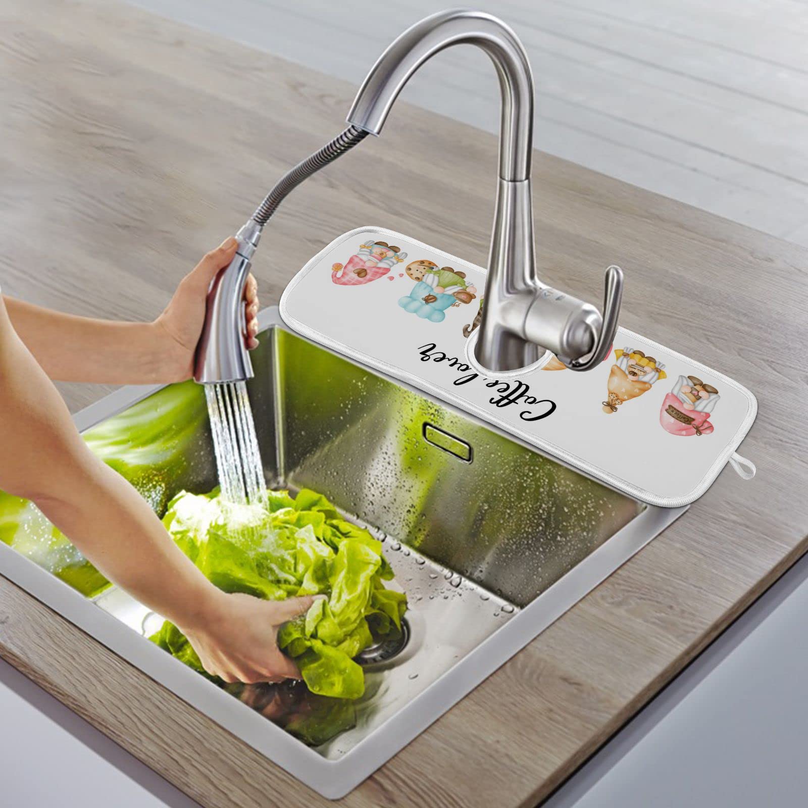 **Absorbent Sink Splash Guard Mat - Fast Drying Kitchen Faucet Drip Catcher, Non-Slip Countertop Pad for Coffee Lovers (2-Pack) - Perfect for Kitchen Sinks, Coffee Stations & Wet Areas**