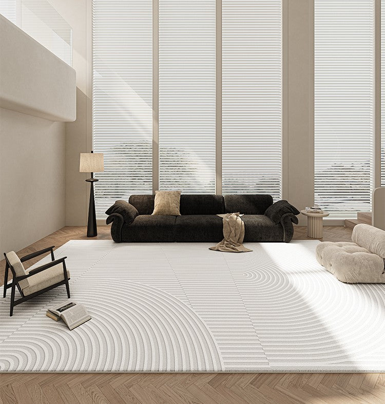 Modern Geometric Abstract Area Rugs - Contemporary Non-Slip Carpet for Bedroom, Dining Room, Kitchen & Living Room - Soft Floor Mat for Home Decor & Comfort