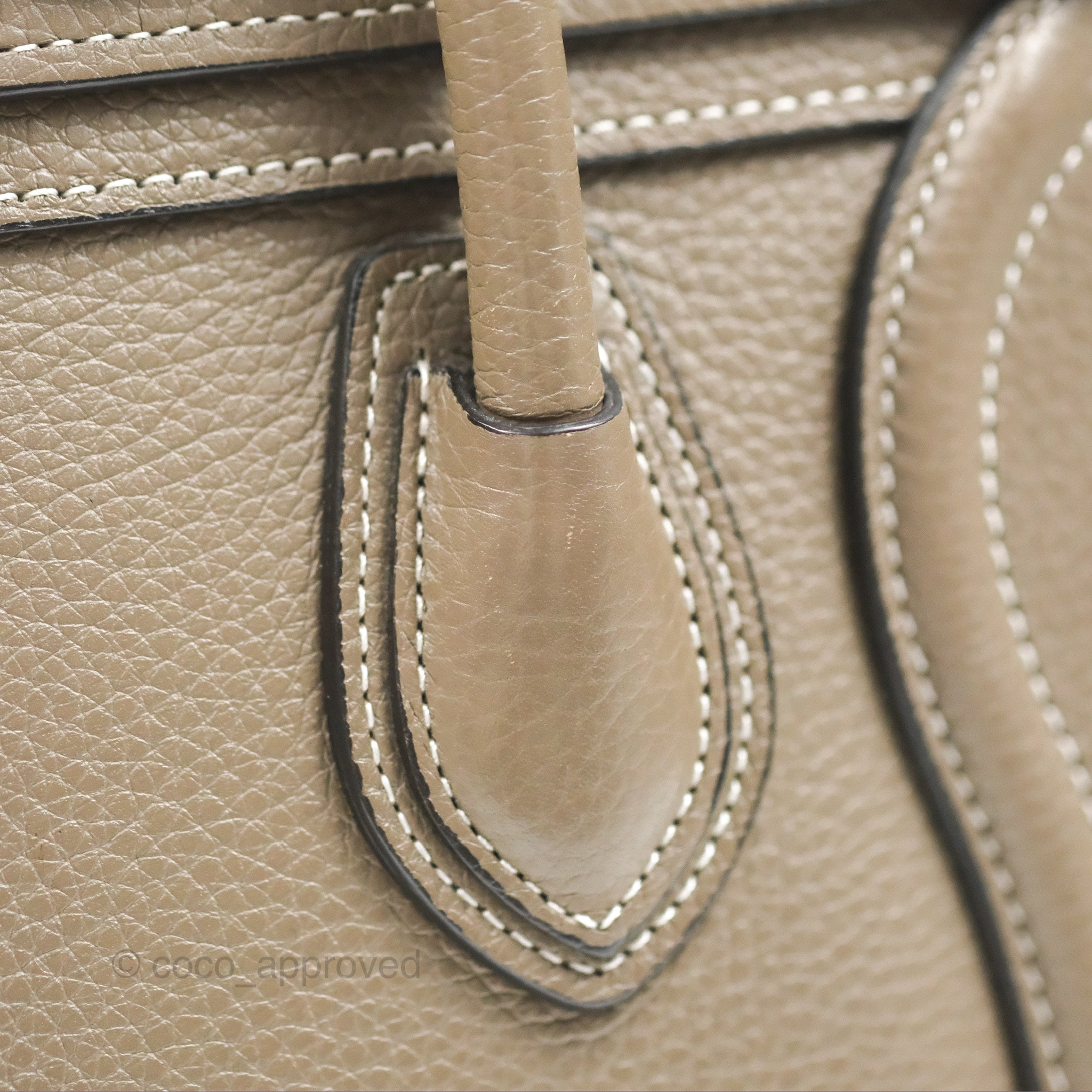 Celine Nano Luggage Bag in Souris Drummed Calfskin Leather - Stylish Crossbody Purse for Women, Perfect for Work, Travel & Everyday Use