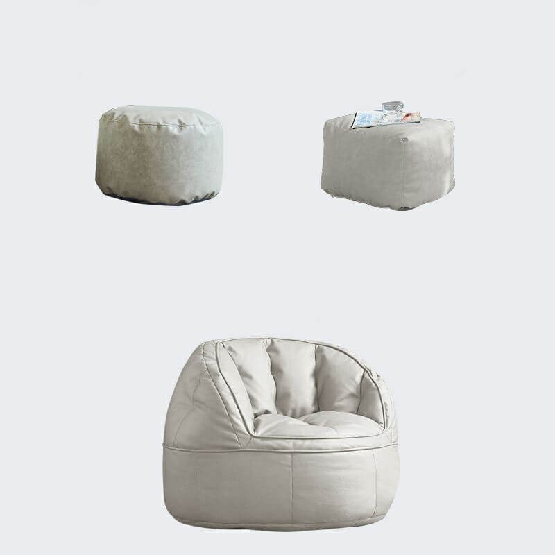 Water Resistant Faux Leather Bean Bag Chair with Abrasion Resistant Polystyrene Beans - Comfortable Lounge Chair for Living Room, Bedroom, or Dorm - Perfect for Relaxing, Gaming, and Movie Nights